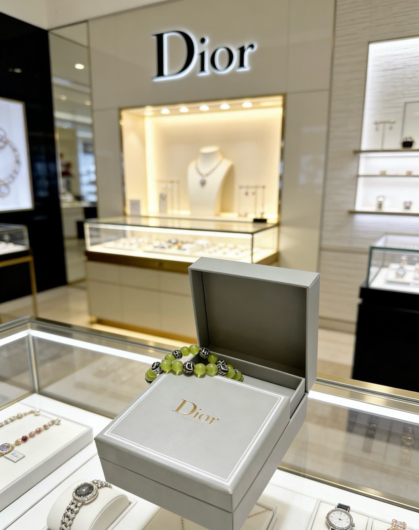 Dior Green Beaded Bracelet