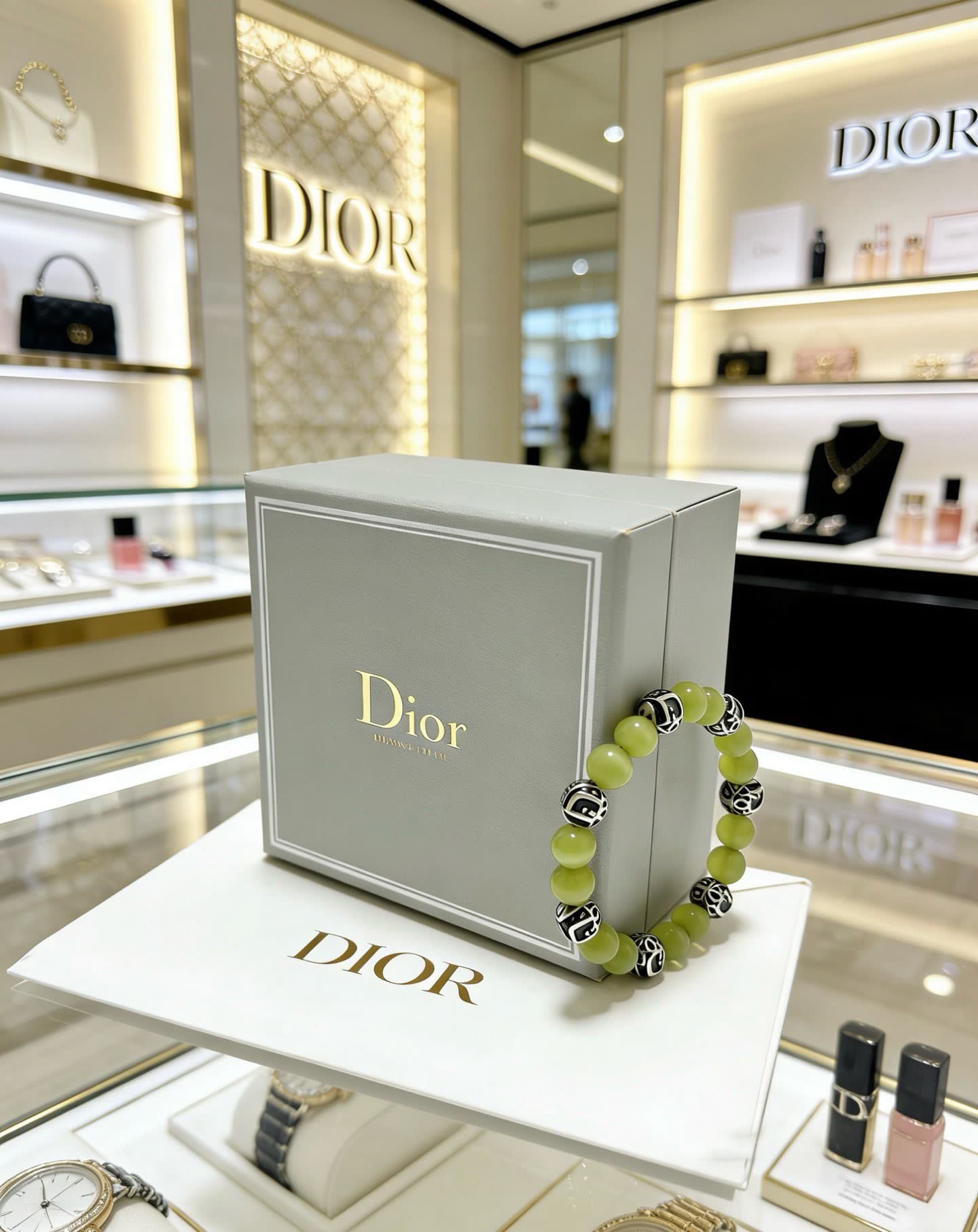 Dior Green Beaded Bracelet