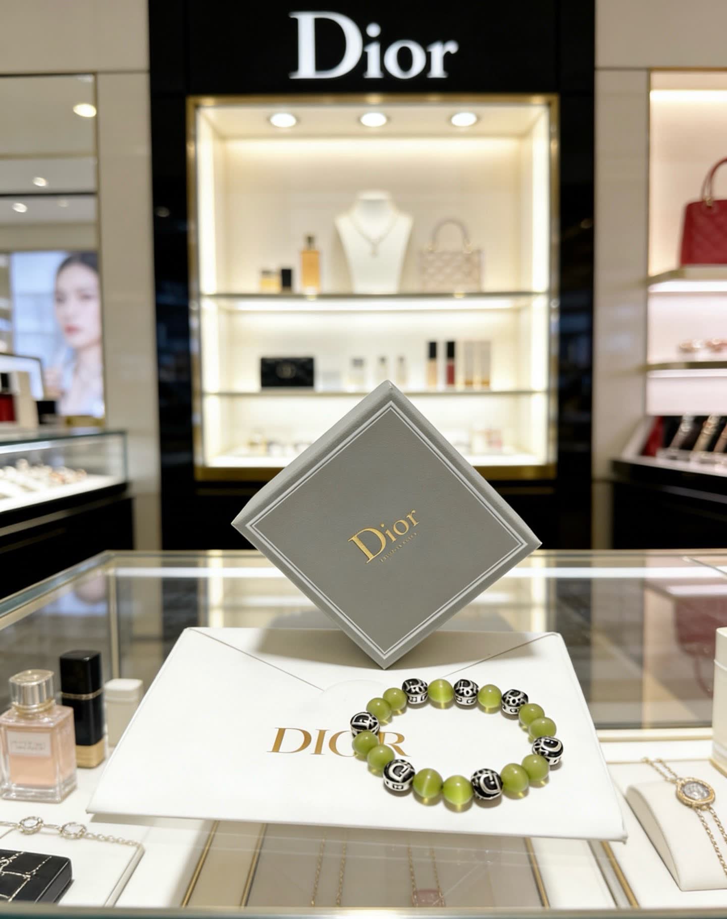 Dior Green Beaded Bracelet