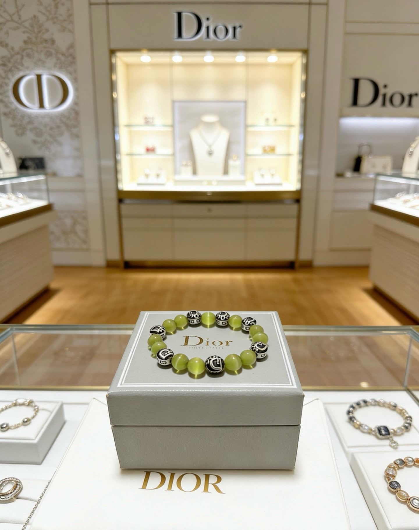 Dior Green Beaded Bracelet