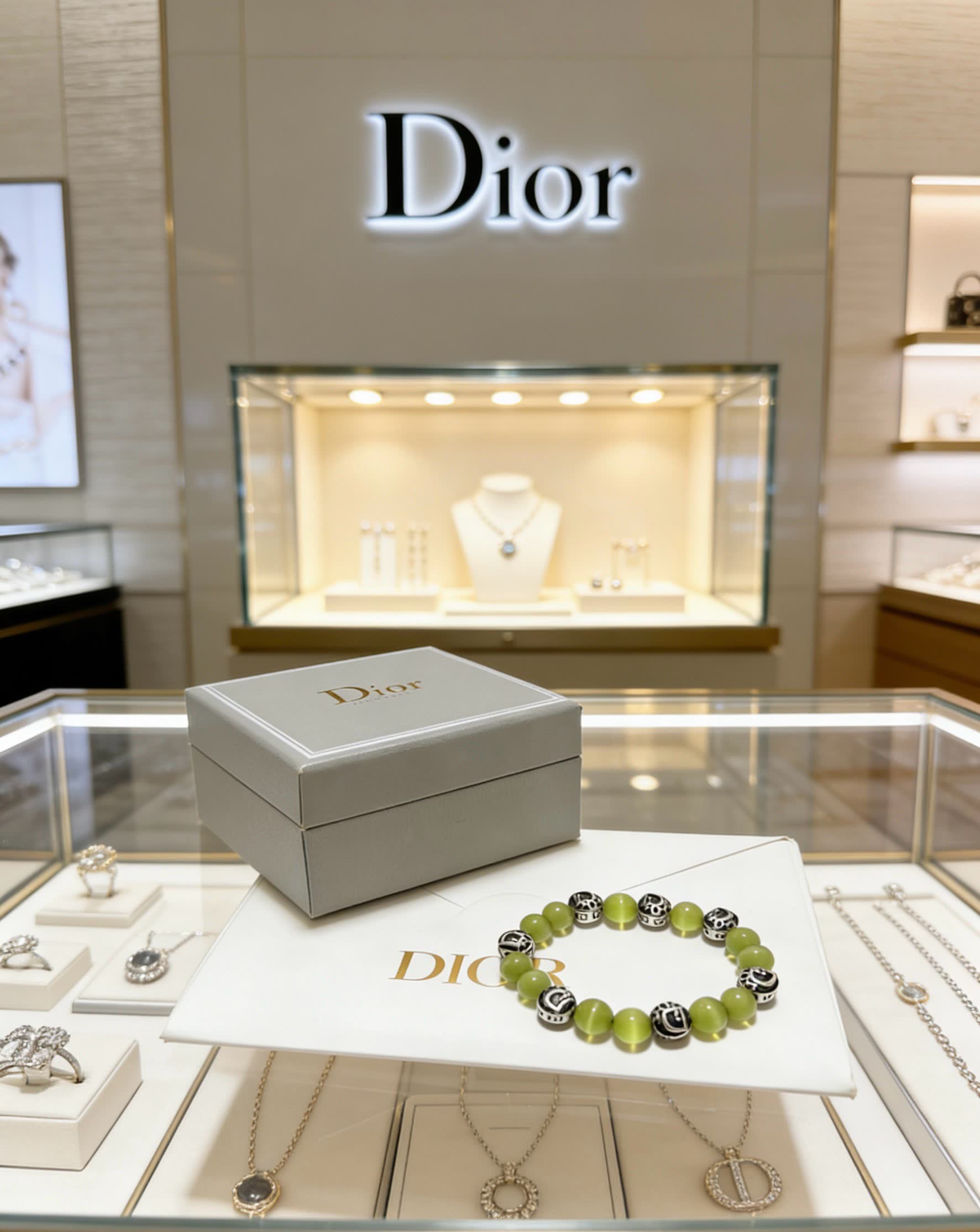 Dior Green Beaded Bracelet