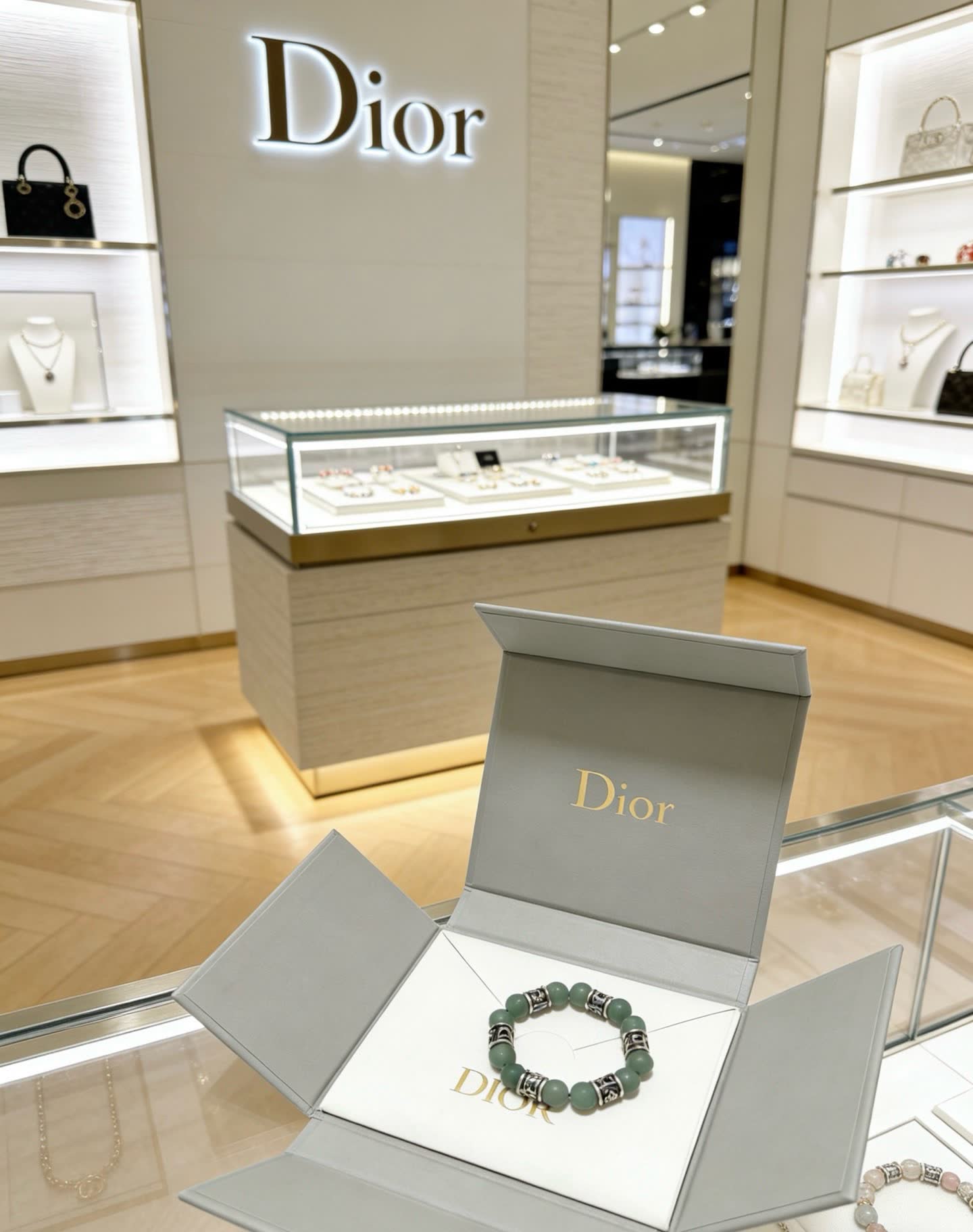 Dior Green Beaded Bracelet