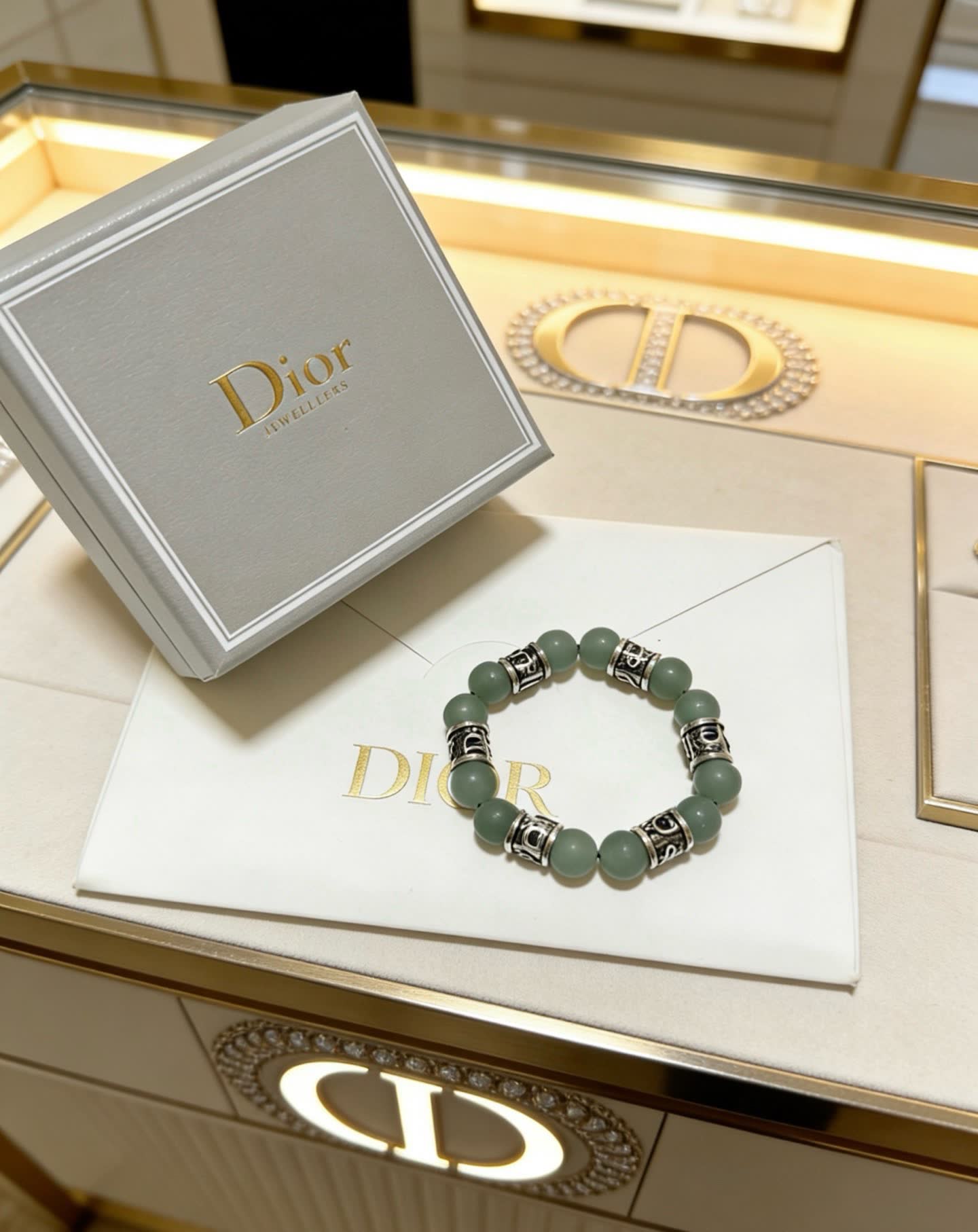 Dior Green Beaded Bracelet