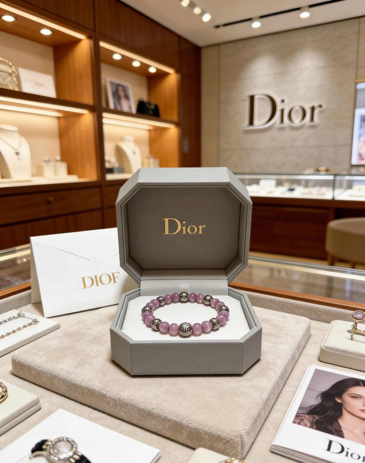 Dior Purple Beaded Bracelet