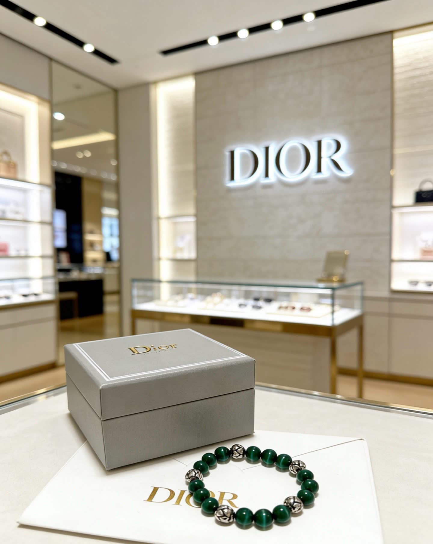 Dior Green Beaded Bracelet Dior Green Beaded Bracelet