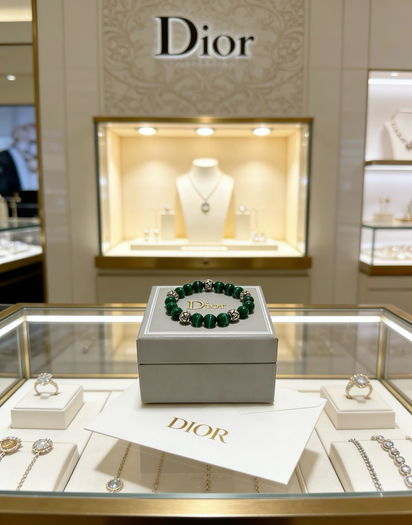 Dior Green Beaded Bracelet