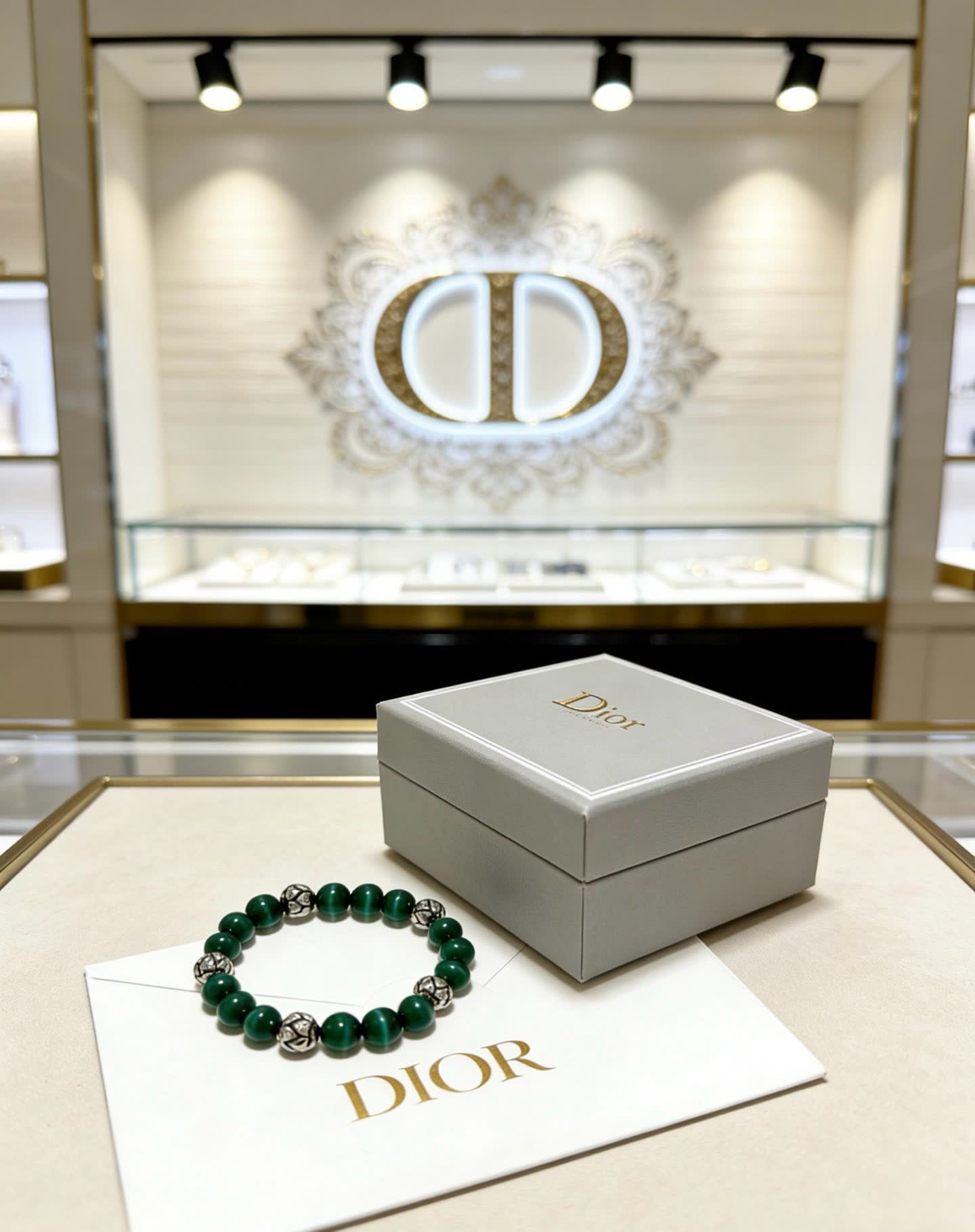 Dior Green Beaded Bracelet