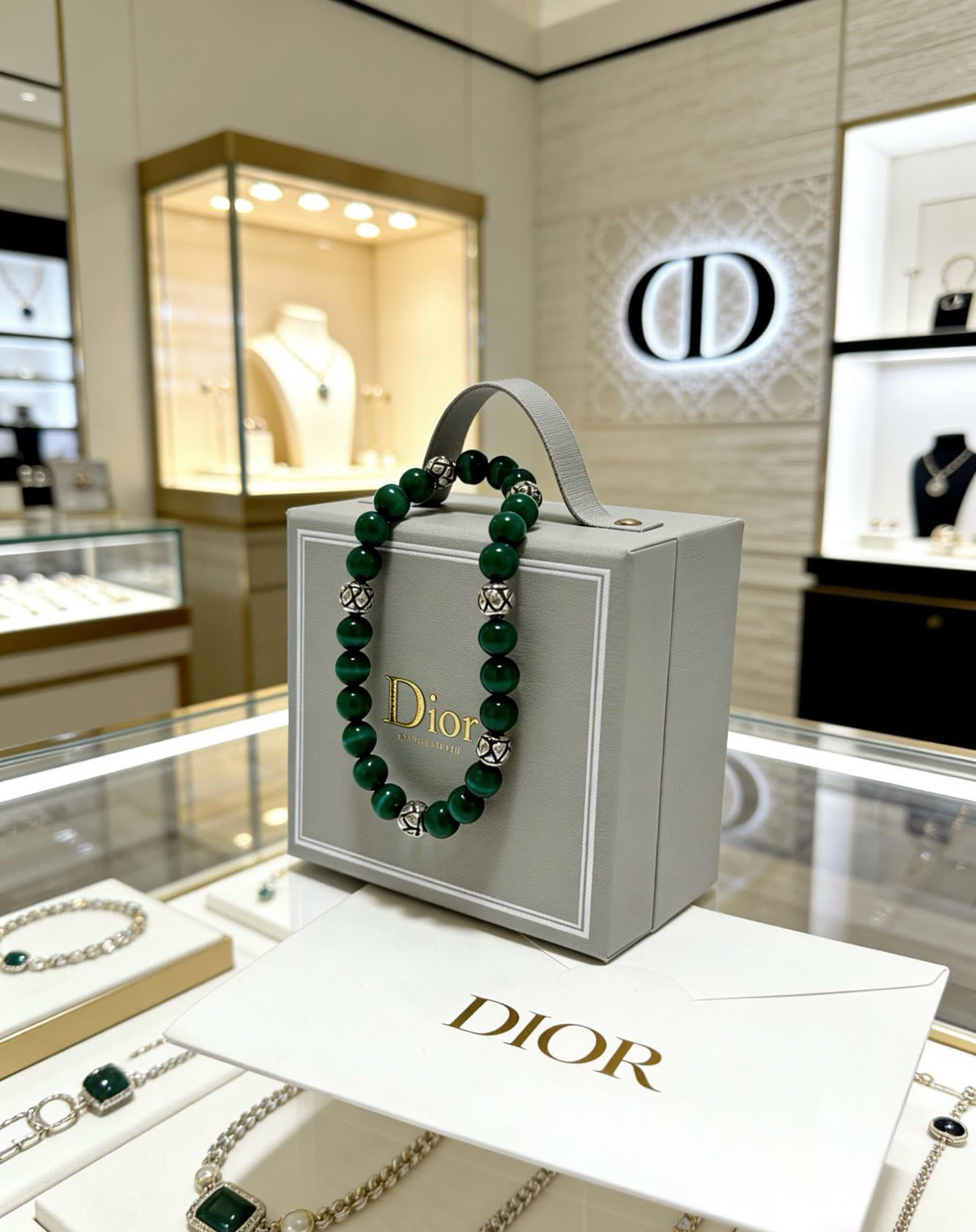 Dior Green Beaded Bracelet