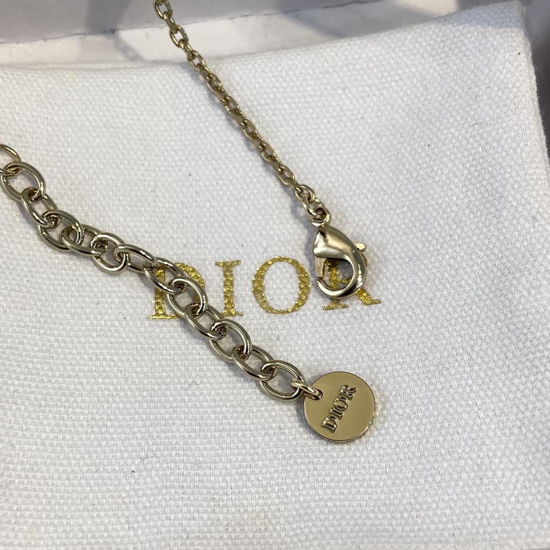 Dior Gold Tone Pearl & Crystal Bracelet