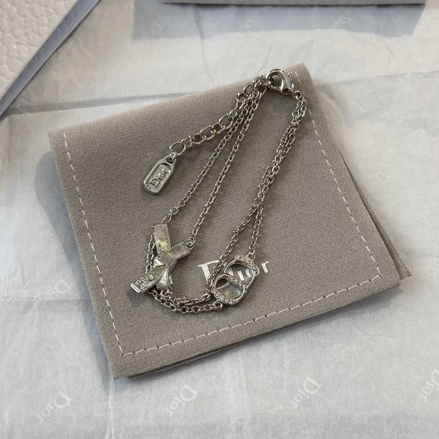 Dior Silver Tone Chain Bracelet Dior Silver Tone Chain Bracelet