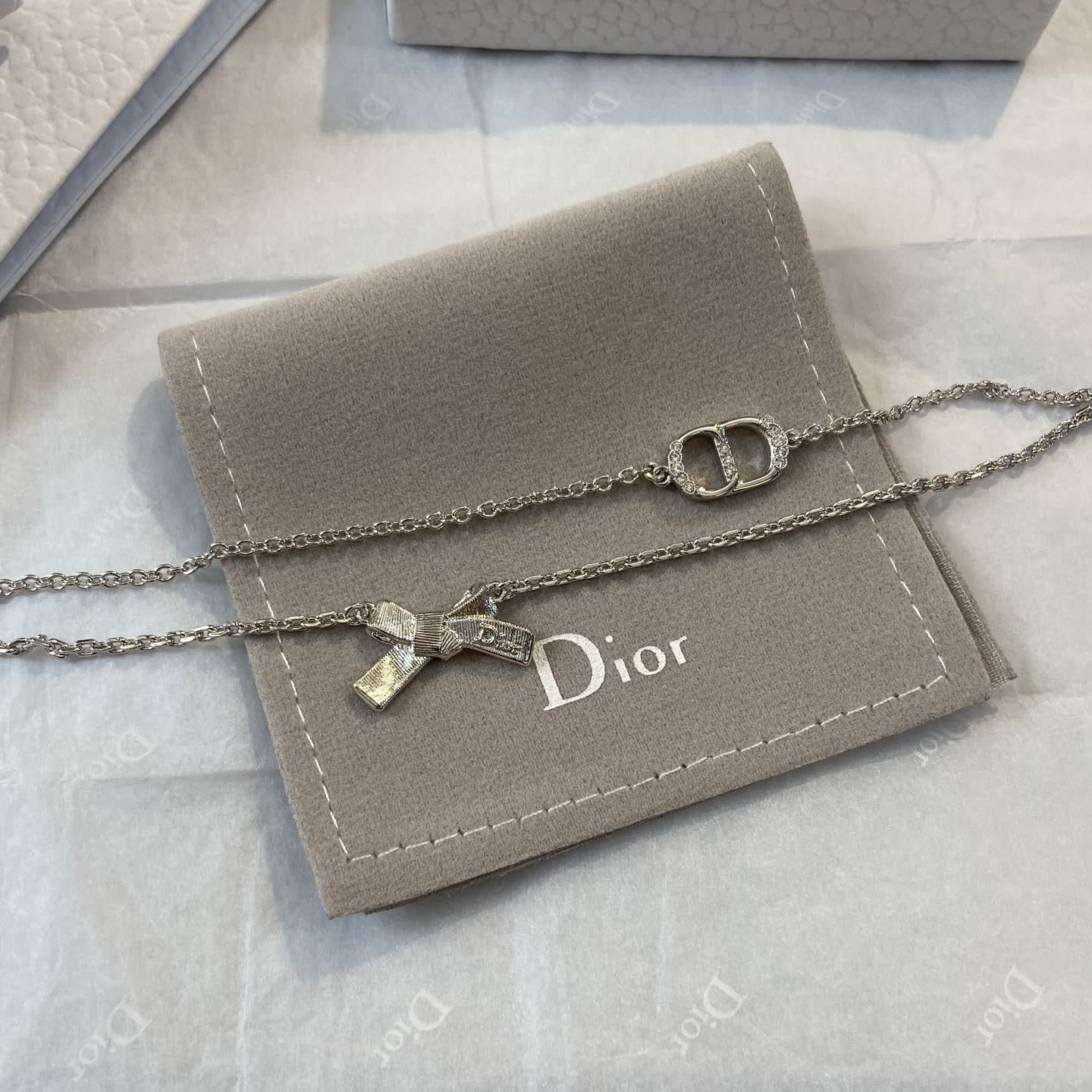 Dior Silver Tone Chain Bracelet