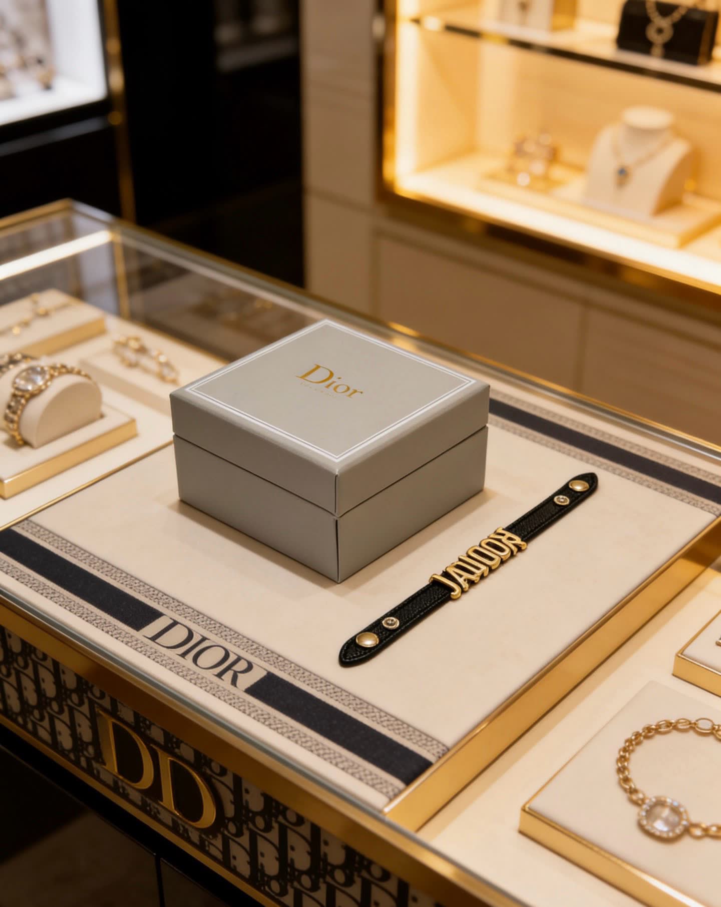 Dior Leather Bracelet with Metal Logo