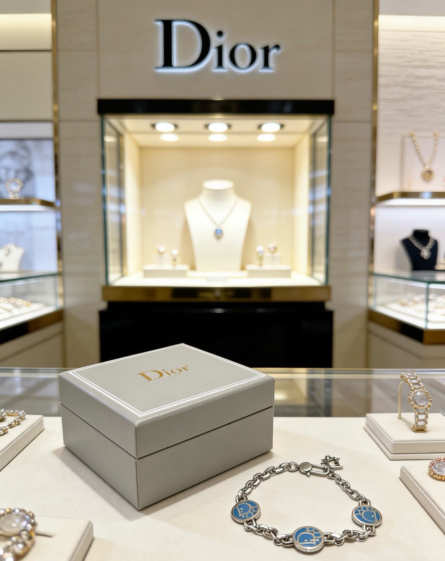 Dior Silver Blue Enamel Bracelet