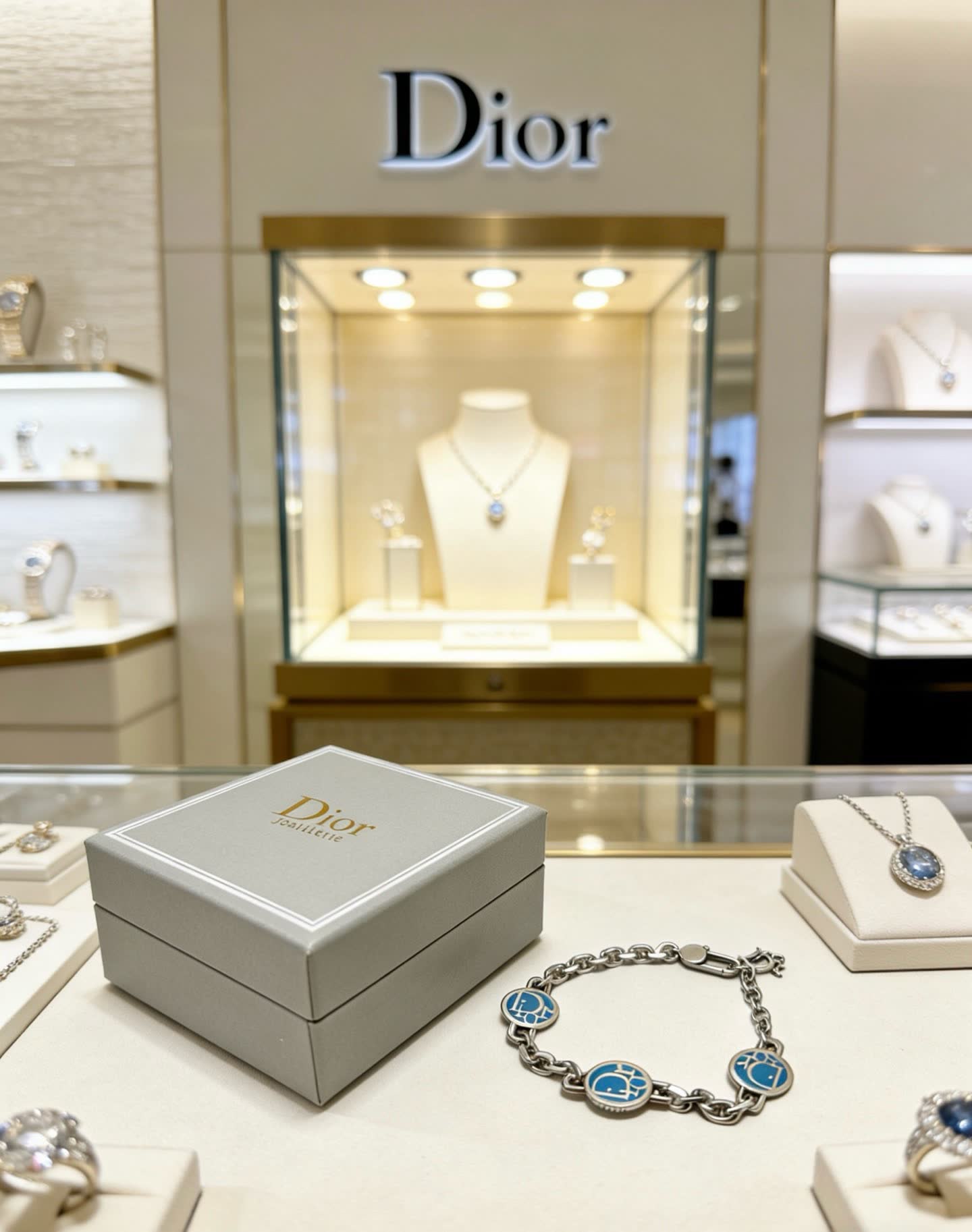 Dior Silver Blue Enamel Bracelet