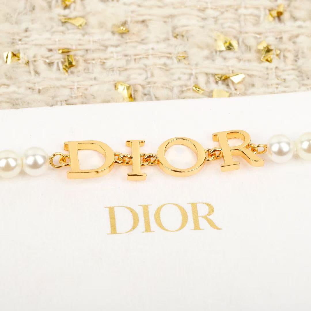 Dior Pearl Bracelet with Logo