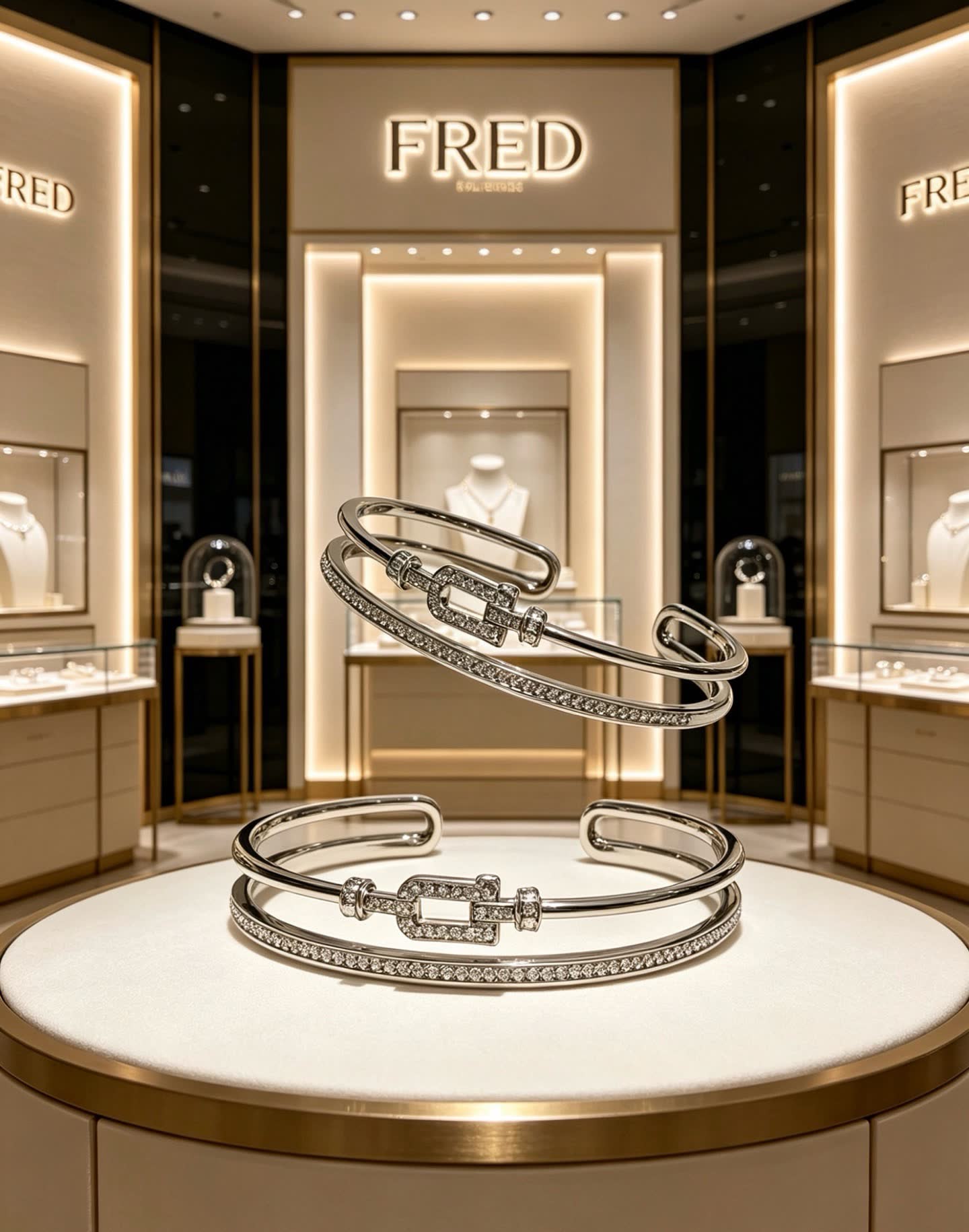 Hermes Hermès Silver Bracelet with Diamonds
