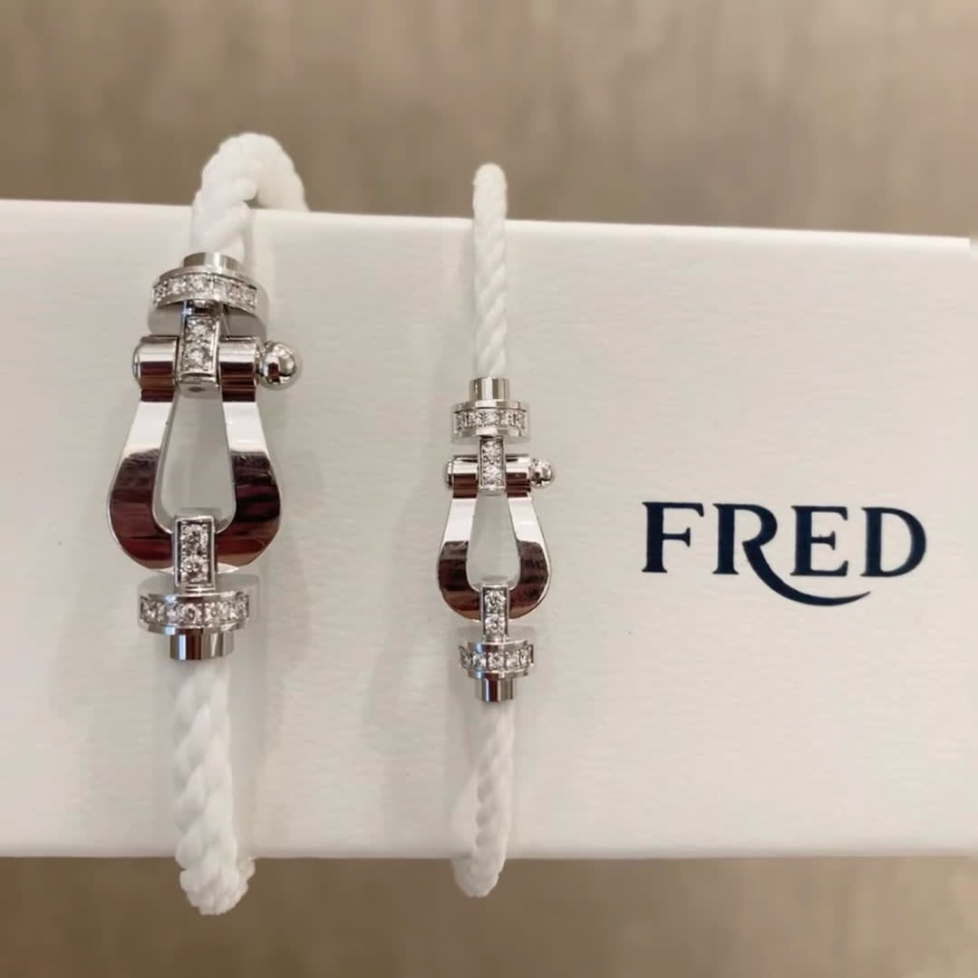 Hermes Silver Diamond-Encrusted Bracelet