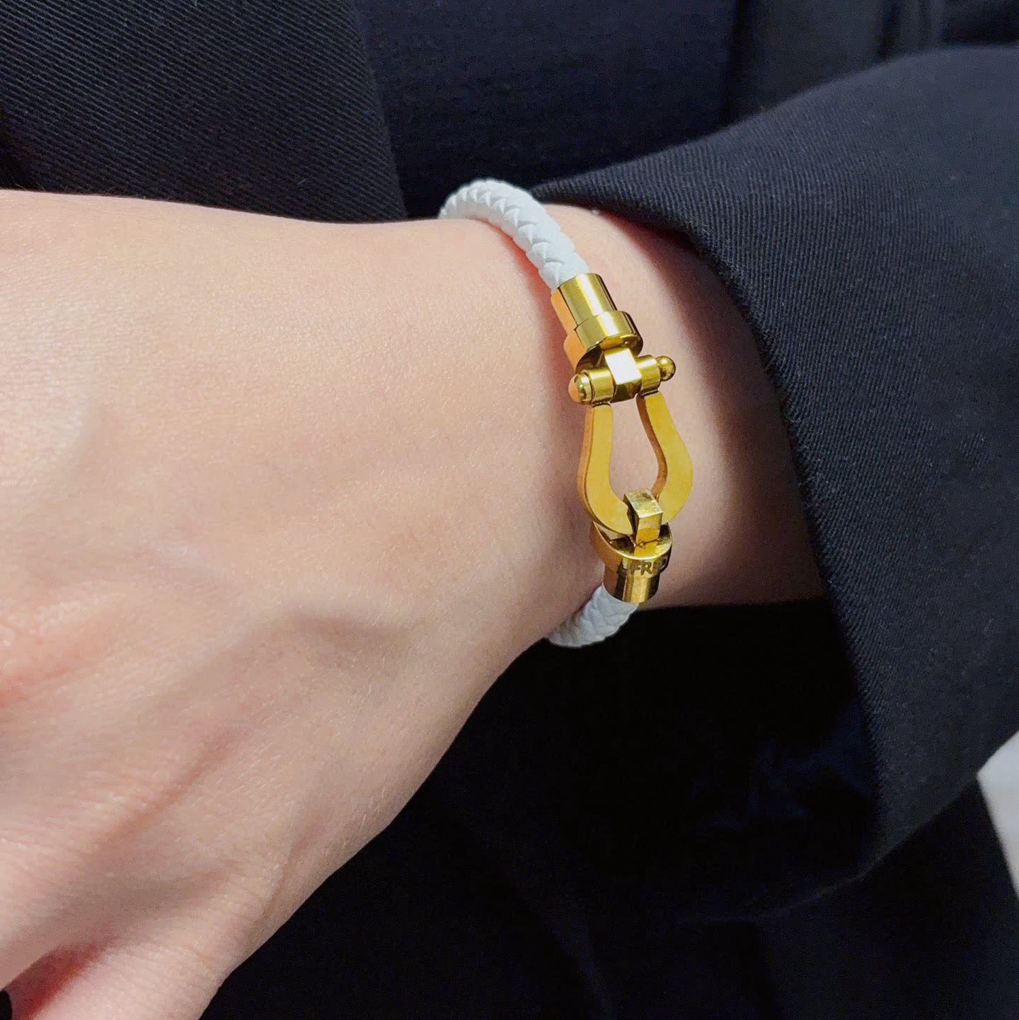FRED White Rope Bracelet with Gold Clasp