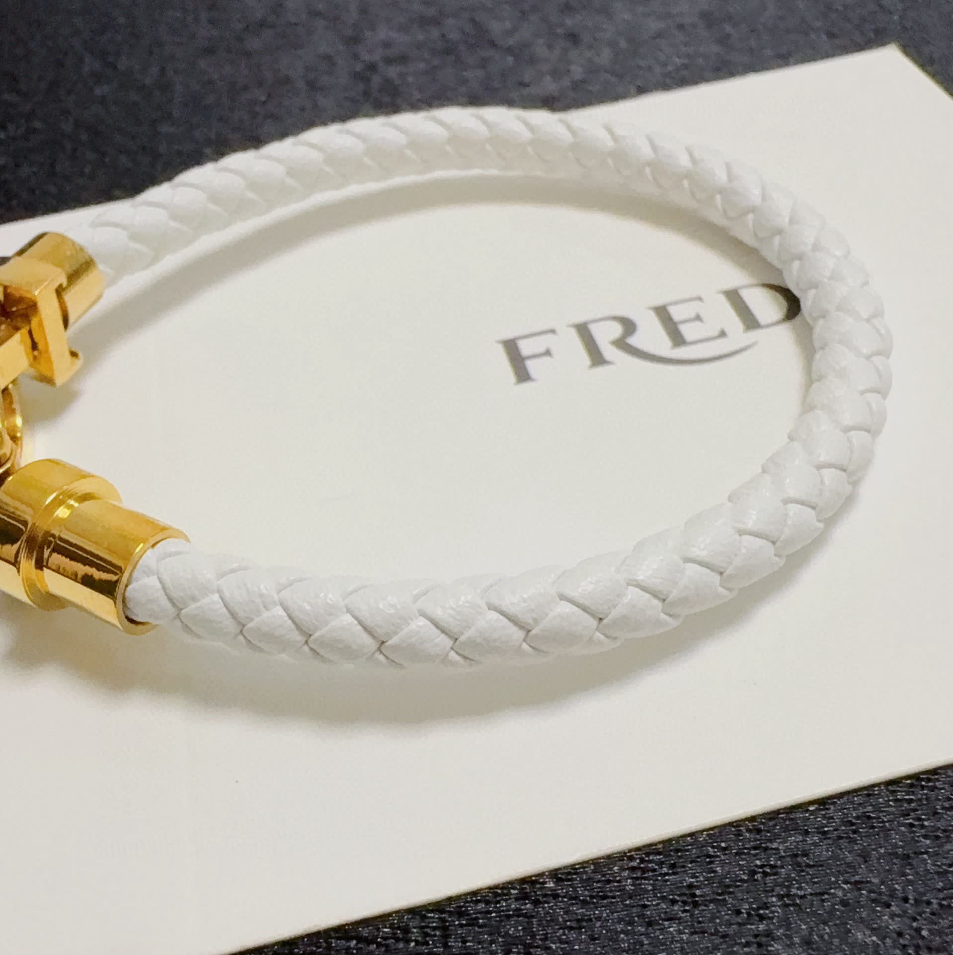 FRED White Rope Bracelet with Gold Clasp