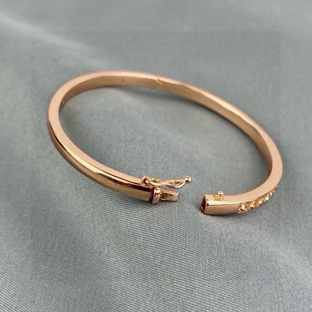 Givenchy Rose Gold Bangle Bracelet with Brown Stones