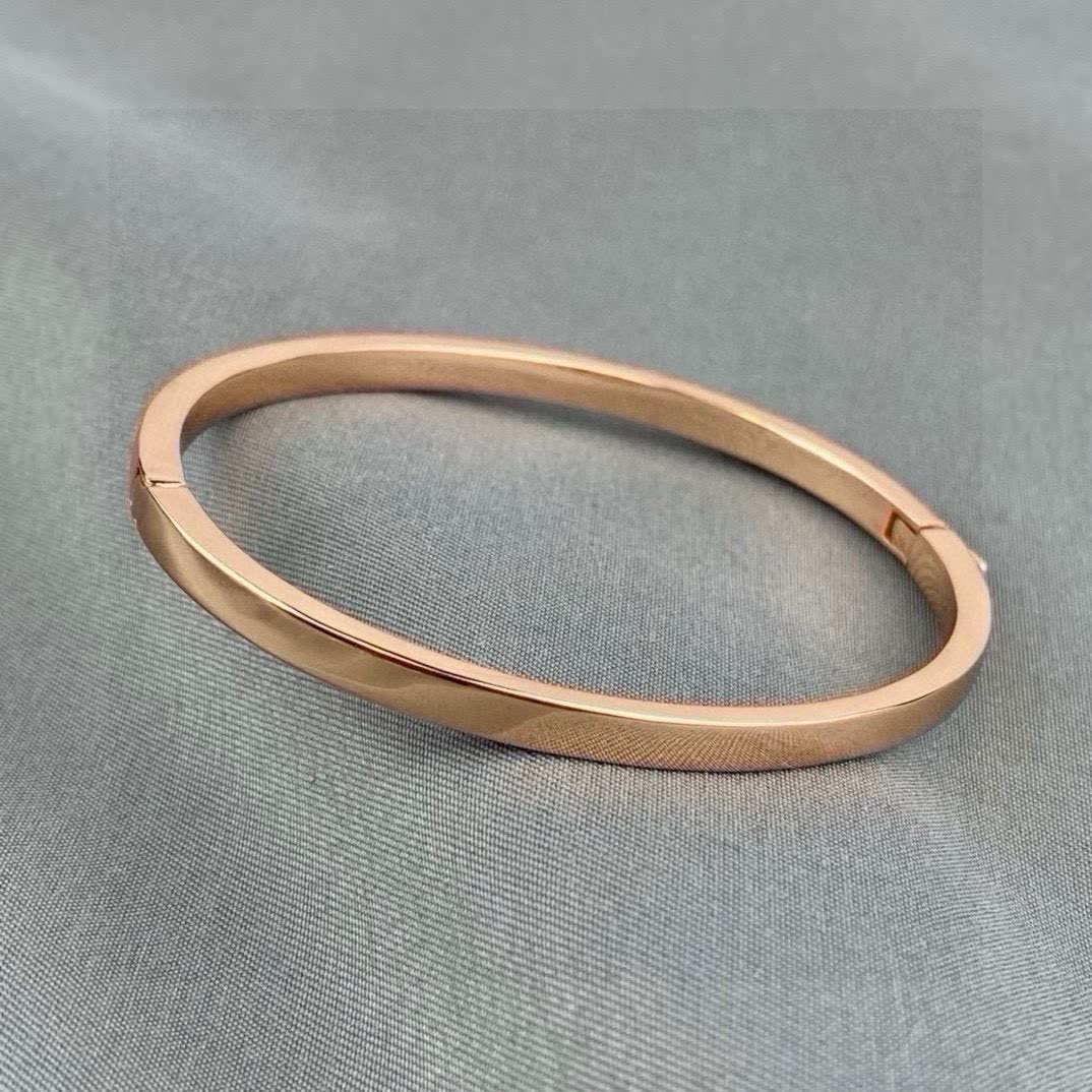 Givenchy Rose Gold Bangle Bracelet with Brown Stones