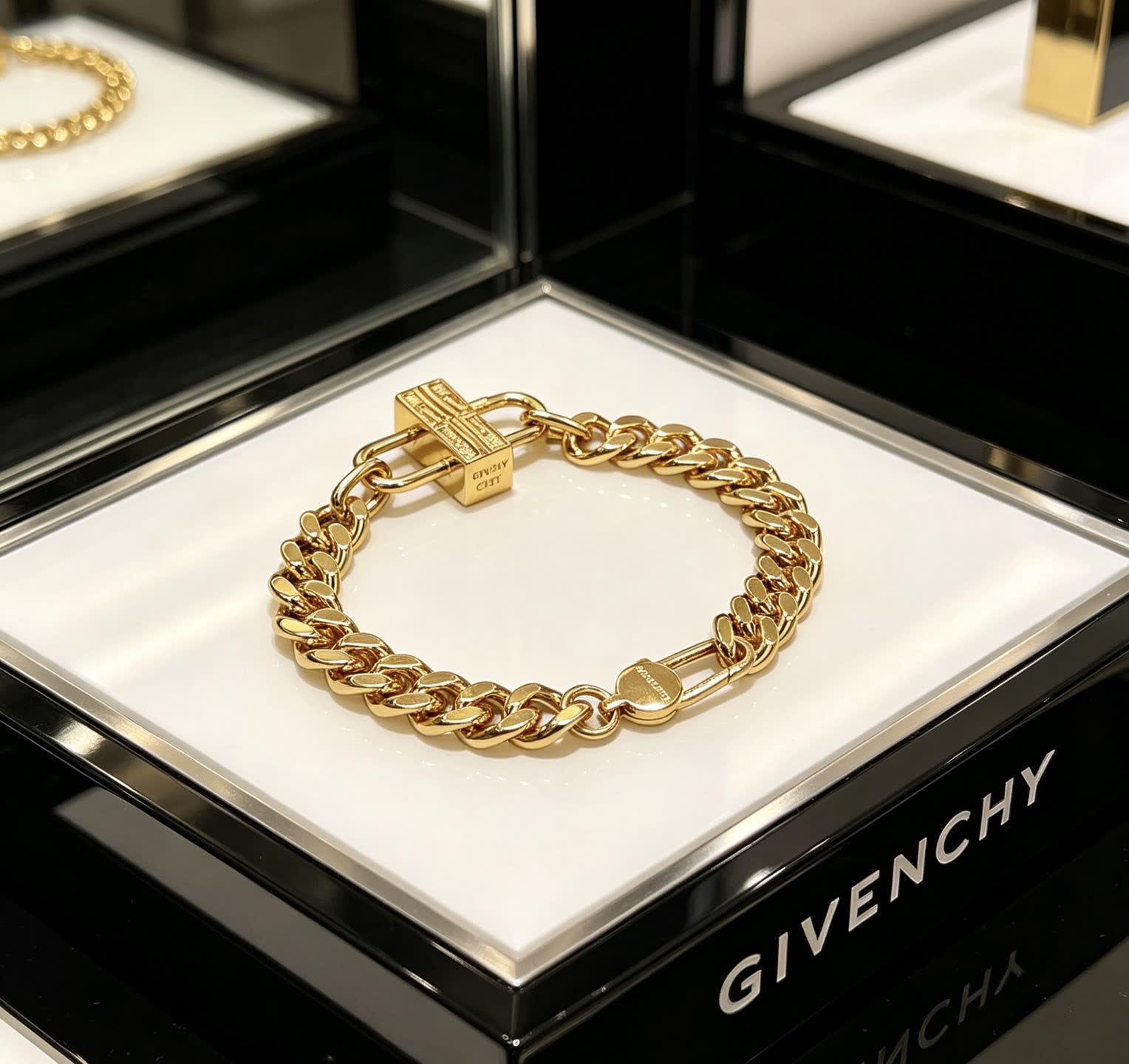 Balenciaga Gold-Plated Lock Bracelet