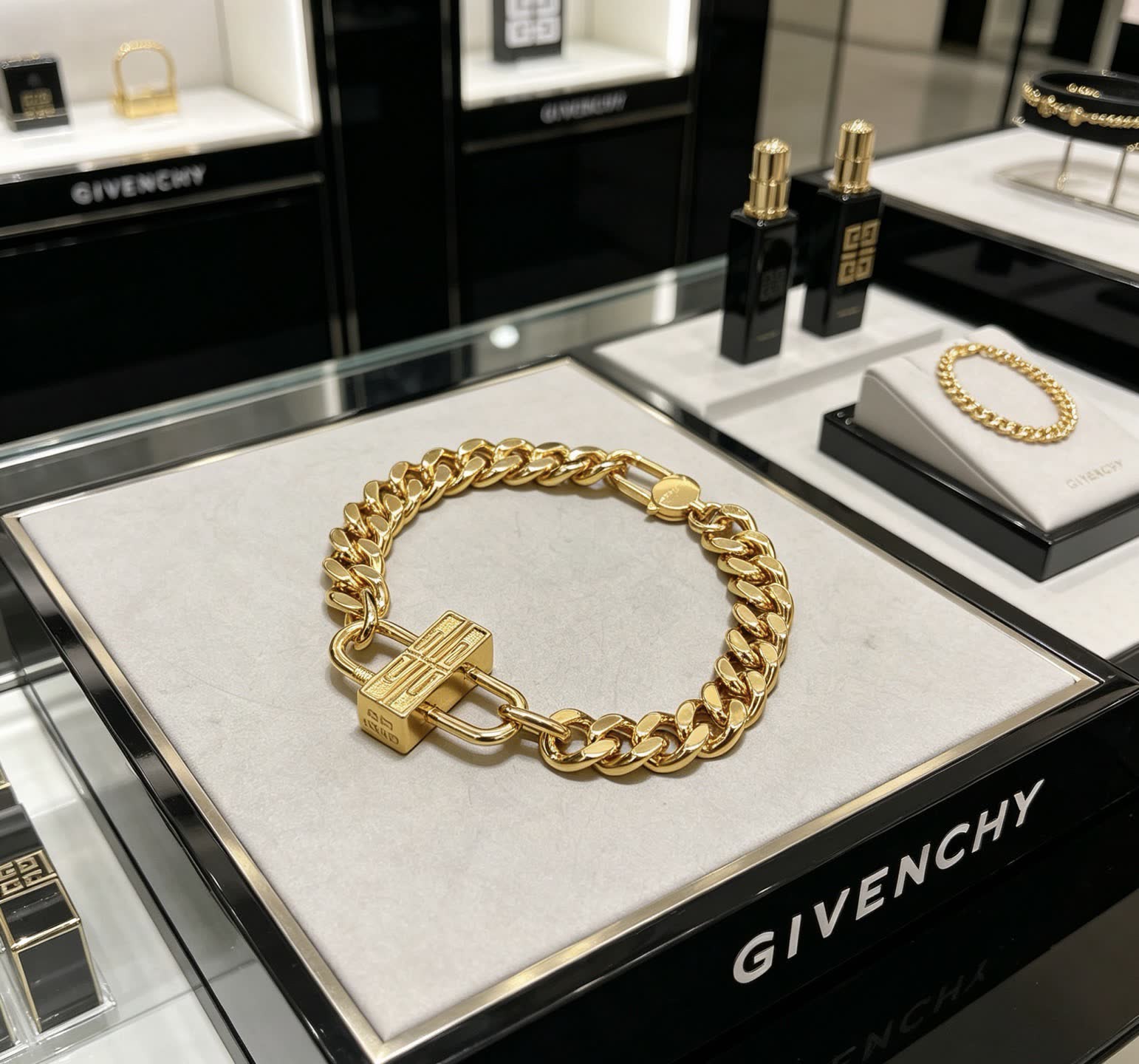 Balenciaga Gold-Plated Lock Bracelet
