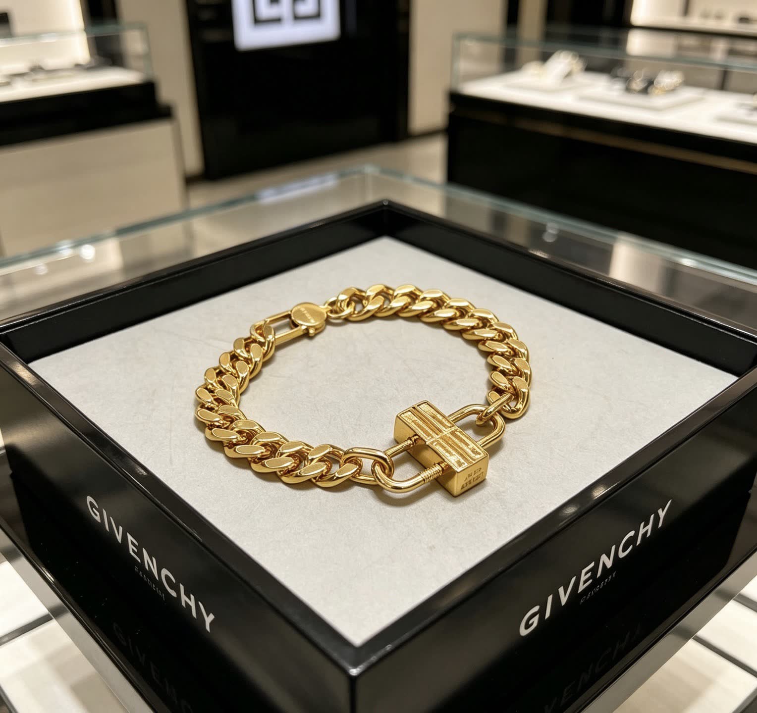 Balenciaga Gold-Plated Lock Bracelet