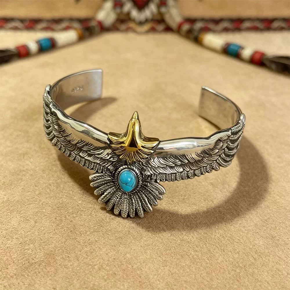 Goros Eagle Wing Bracelet with Turquoise Stone