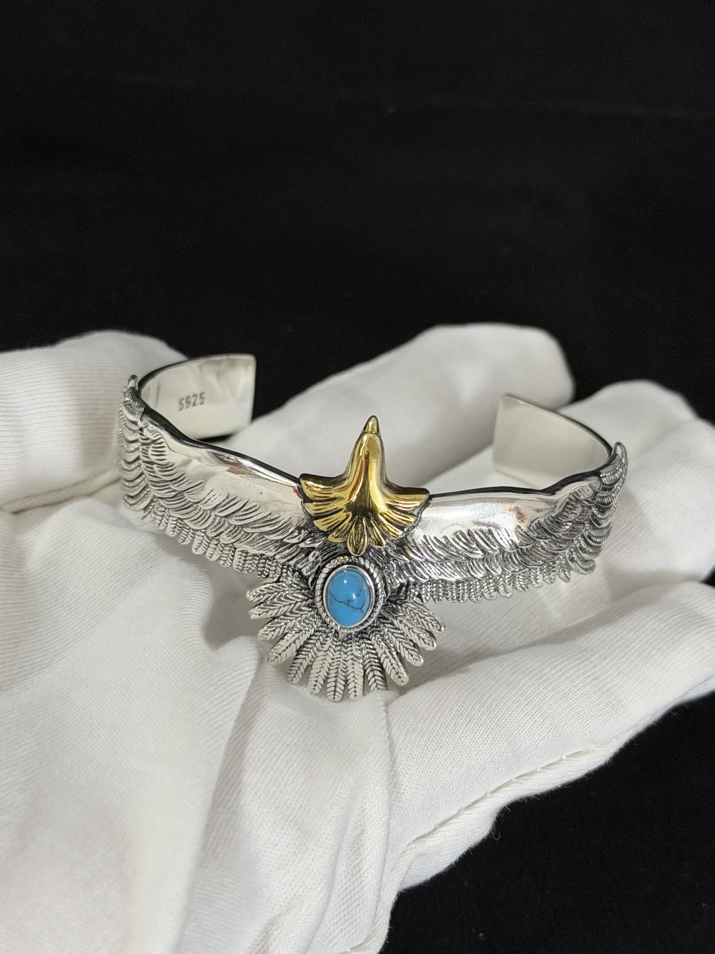 Goros Eagle Wing Bracelet with Turquoise Stone