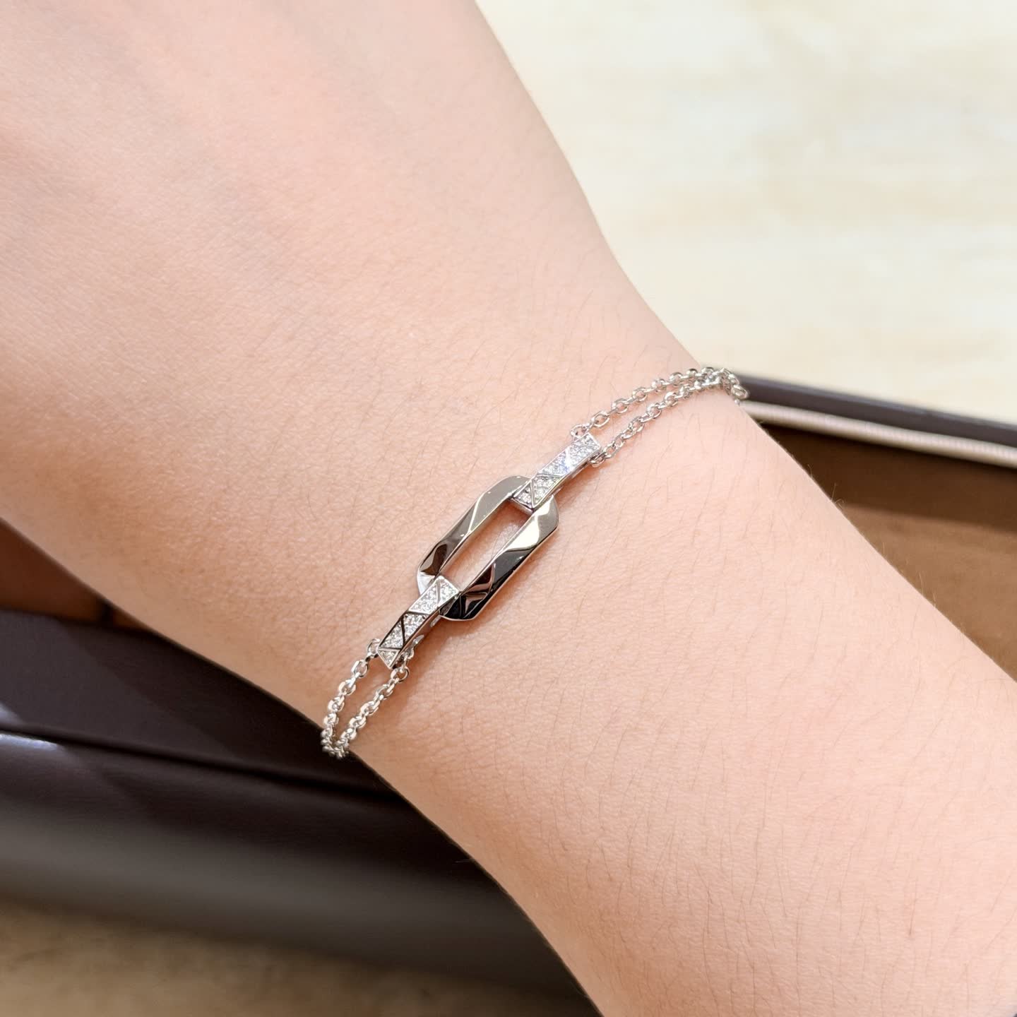 Graff Silver Bracelet with Diamond Accents