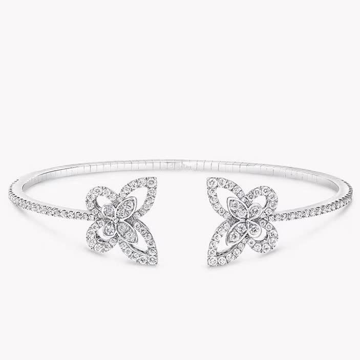 Van Cleef & Arpels Alhambra Diamond Bangle Bracelet