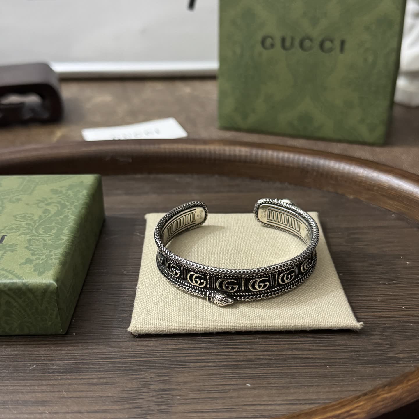 Gucci Bee Motif Silver Cuff Bracelet