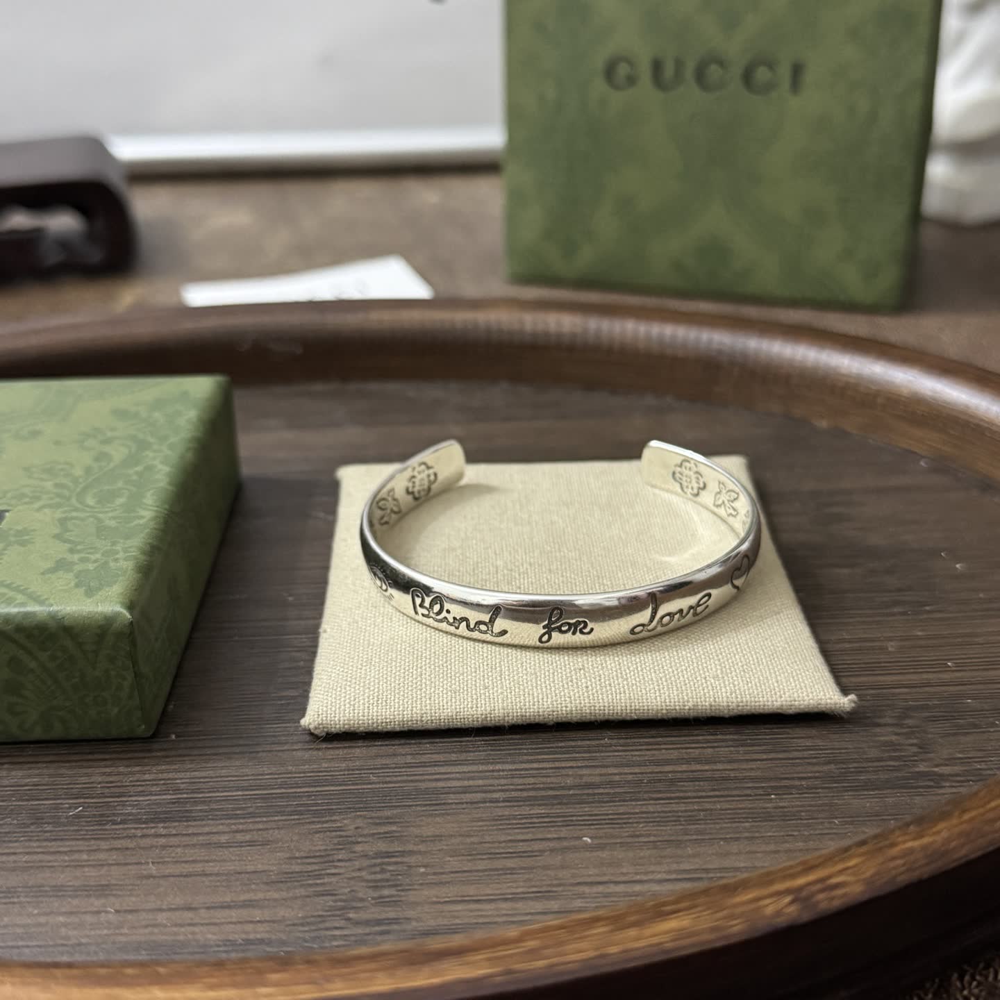 Gucci Bee Motif Silver Cuff Bracelet