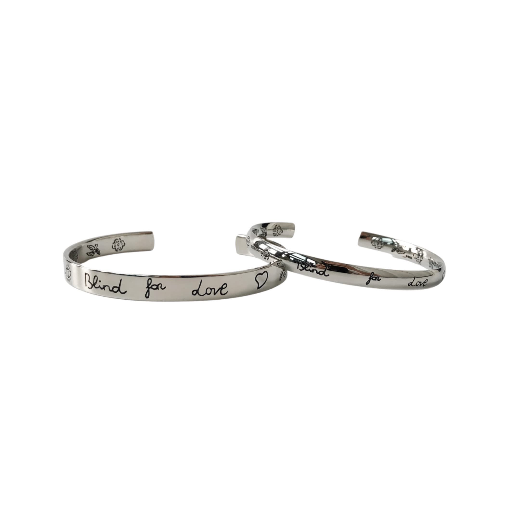 Gucci Silver 'Blind for Love' Cuff Bracelet