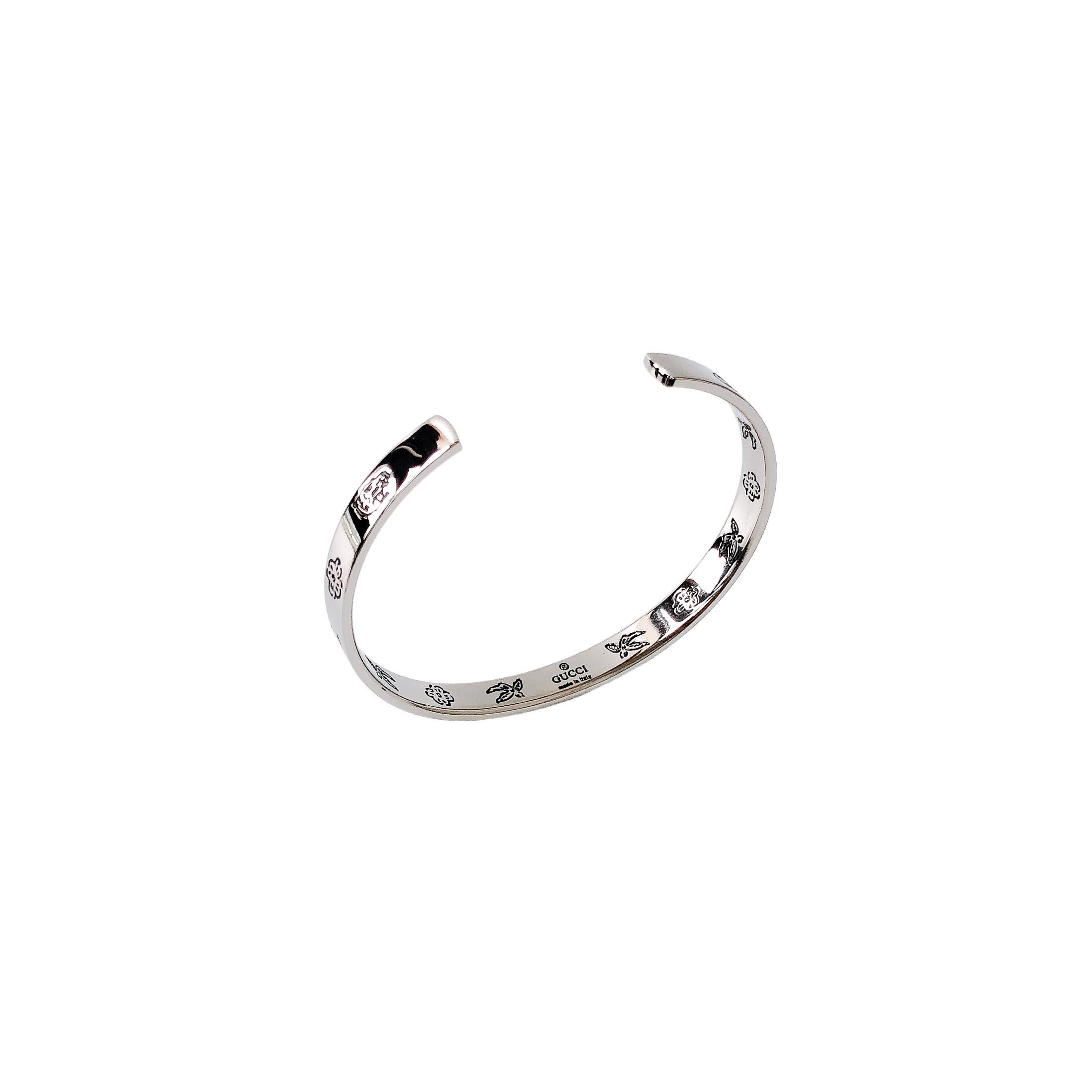 Gucci Silver 'Blind for Love' Cuff Bracelet