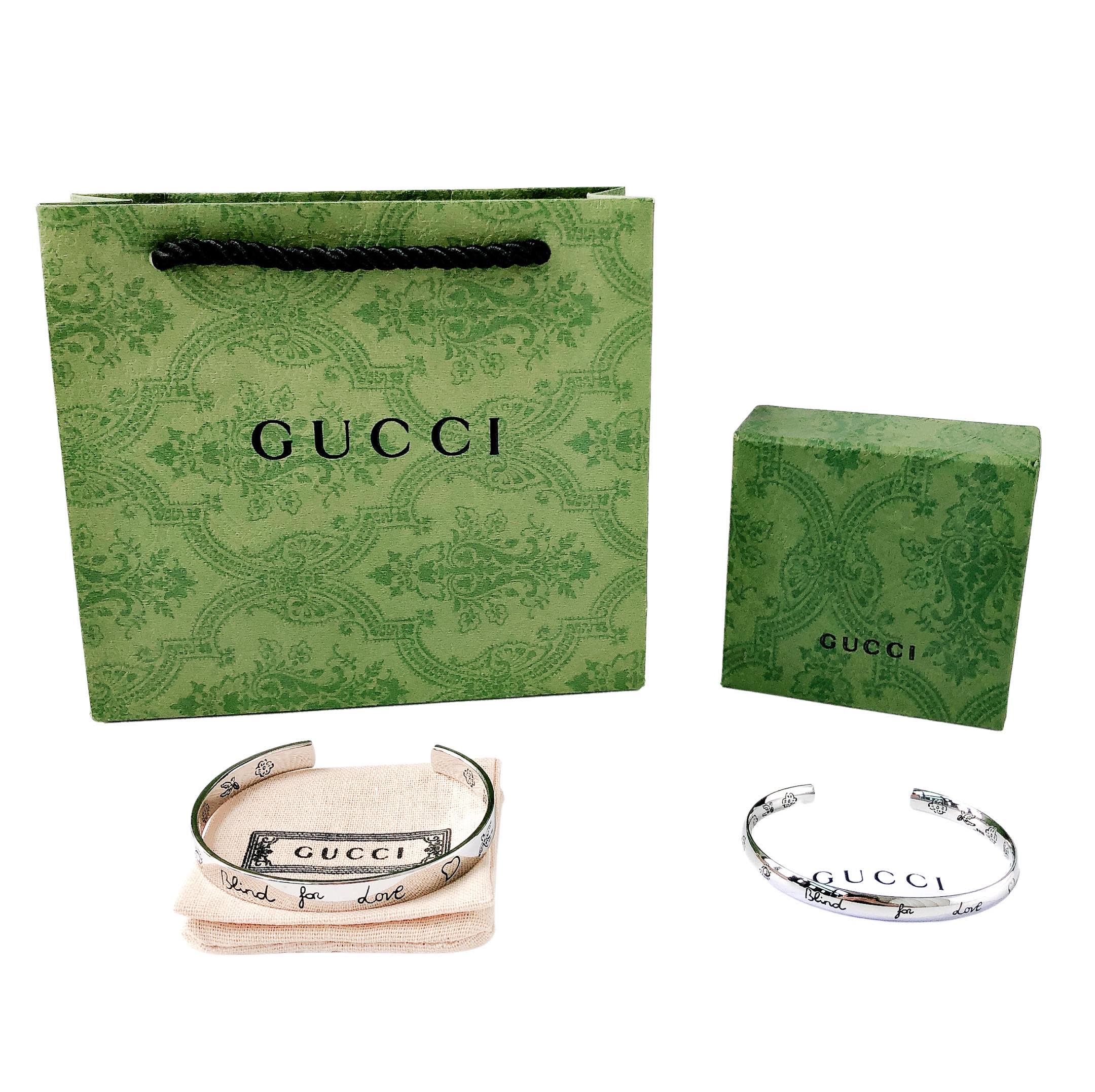 Gucci Silver 'Kind for Love' Cuff Bracelet Gucci Silver 'Kind for Love' Cuff Bracelet