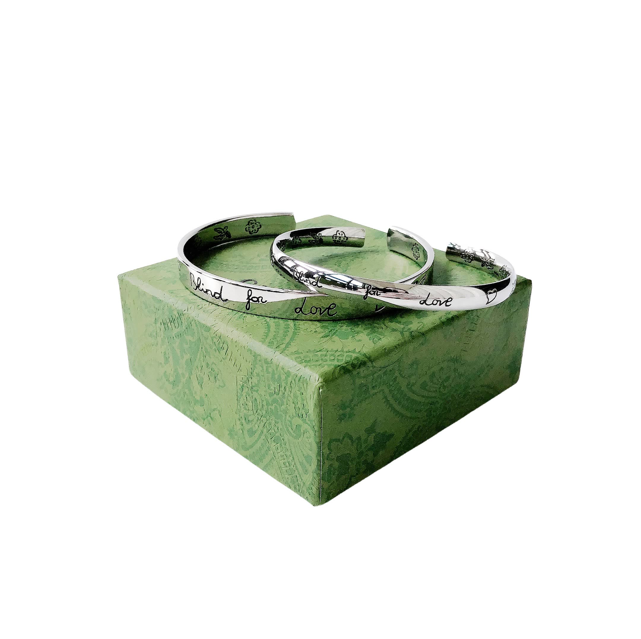 Gucci Silver 'Kind for Love' Cuff Bracelet