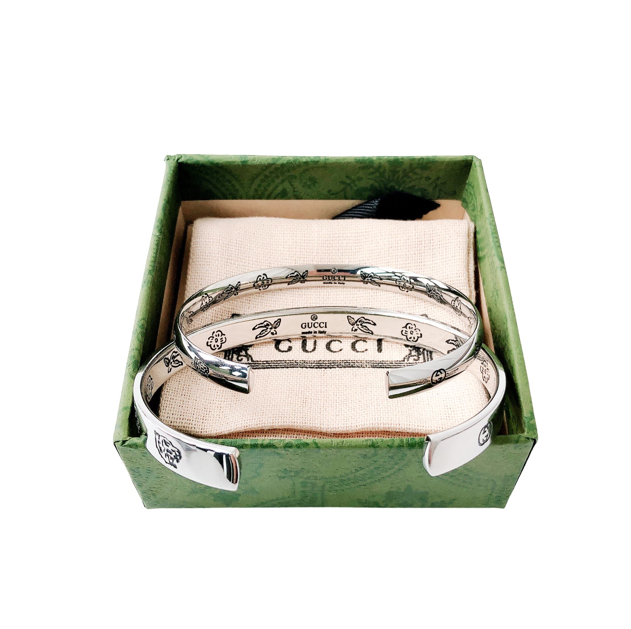 Gucci Silver 'Kind for Love' Cuff Bracelet