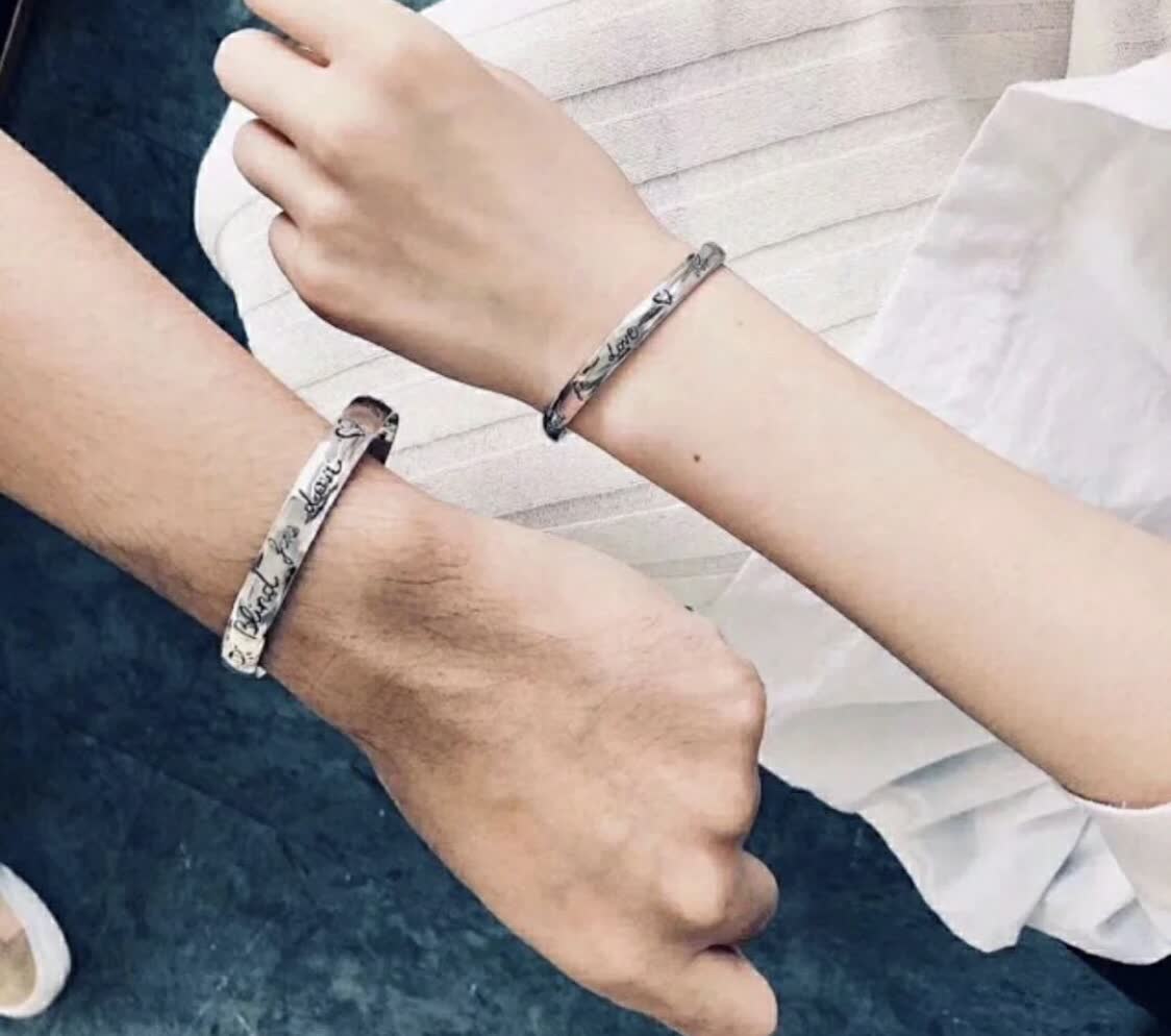 Gucci Silver 'Kind for Love' Cuff Bracelet