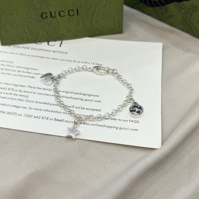 Gucci Silver Charm Bracelet