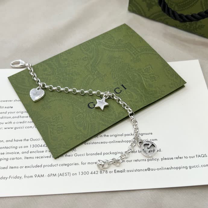 Gucci Silver Charm Bracelet