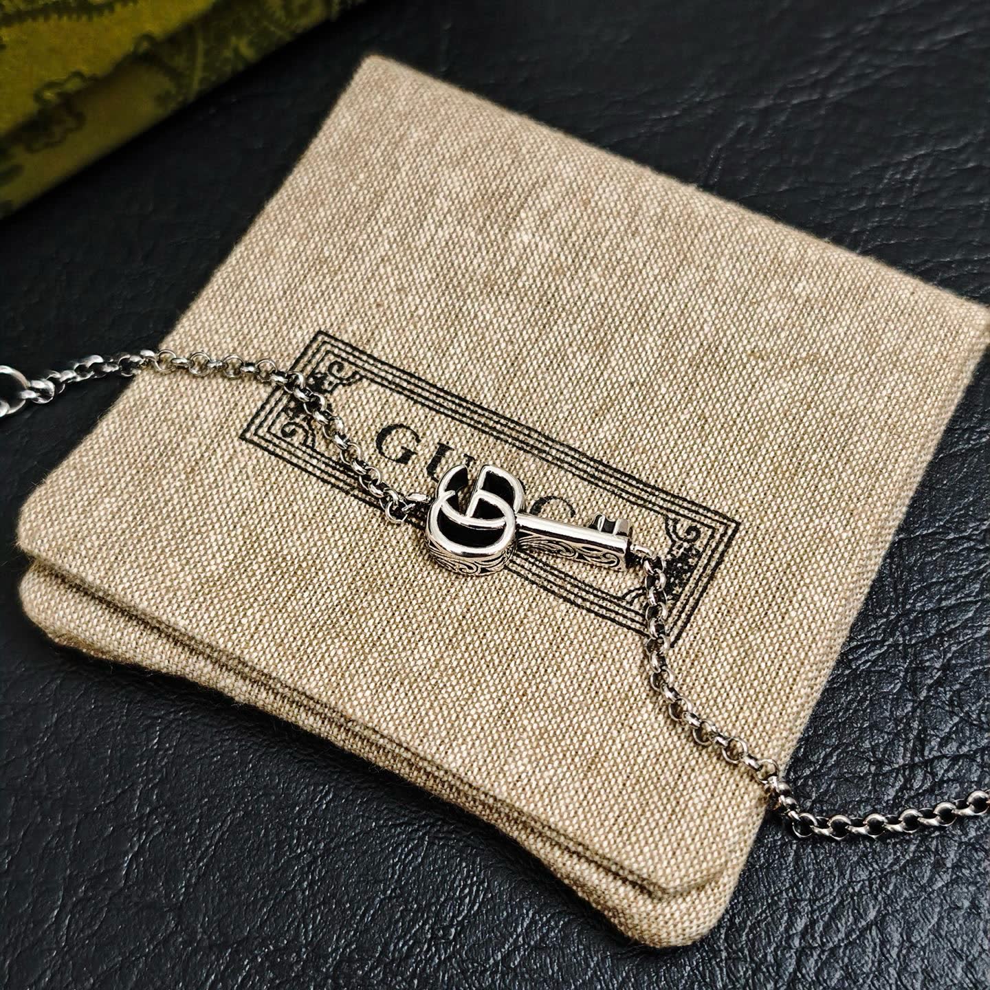 Gucci Silver Key Charm Bracelet
