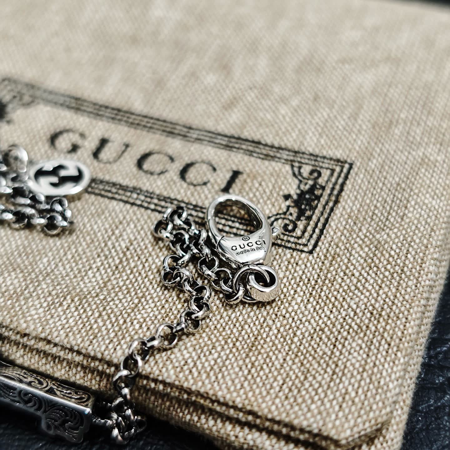 Gucci Silver Key Charm Bracelet