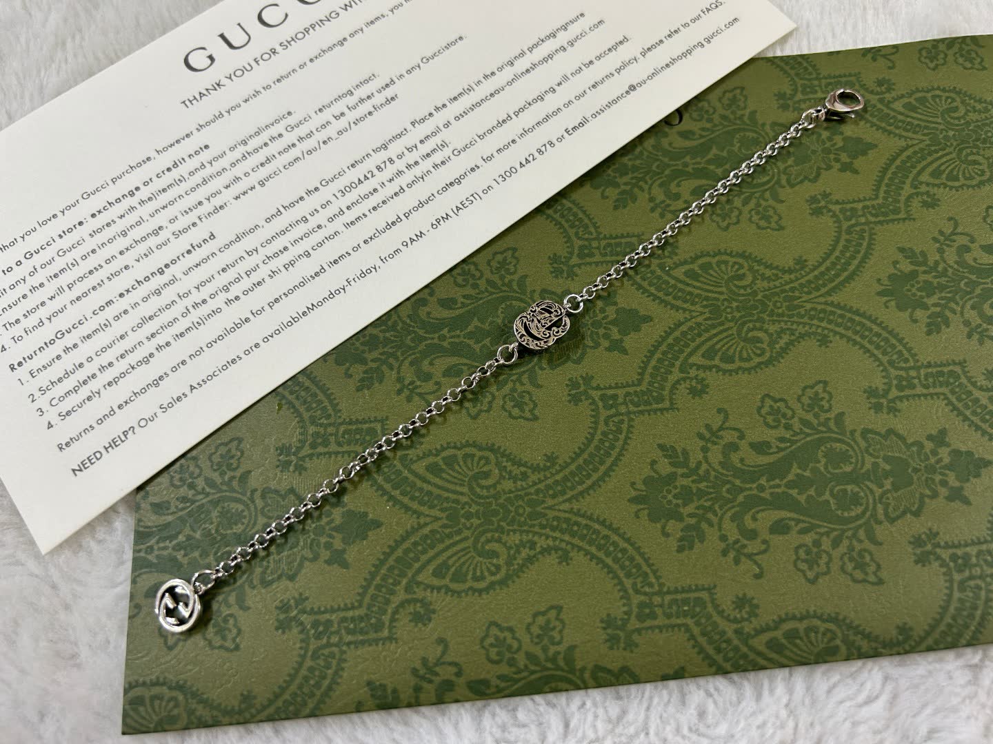 Gucci Silver 'GG' Chain Bracelet