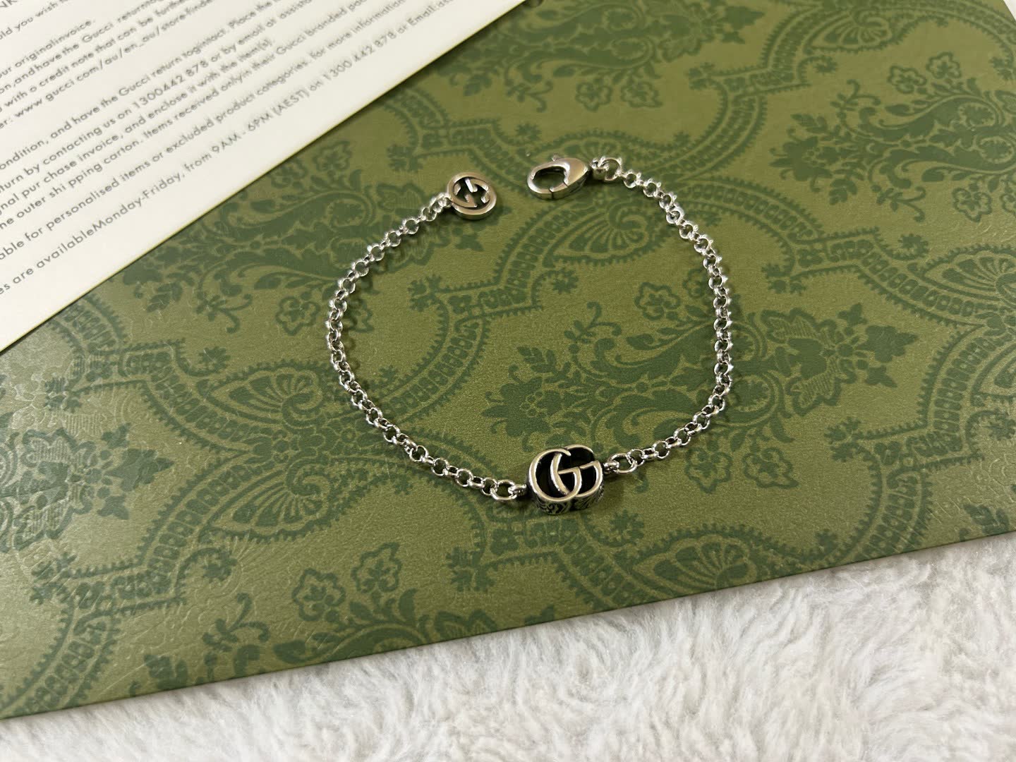 Gucci Silver 'GG' Chain Bracelet