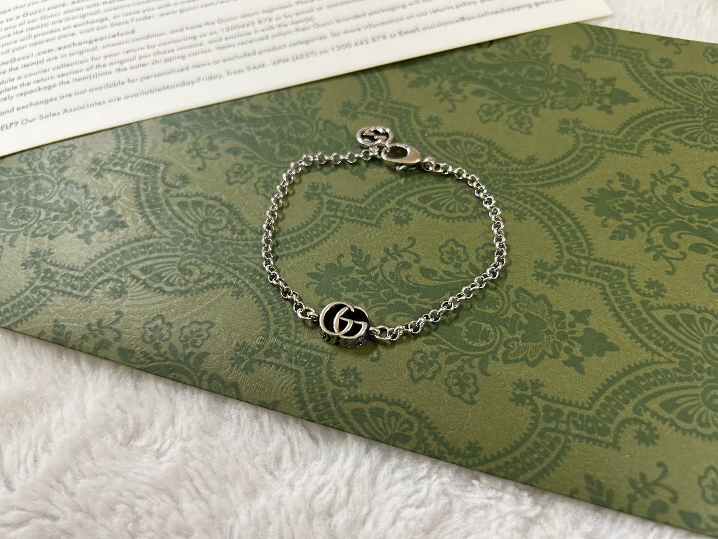 Gucci Silver 'GG' Chain Bracelet