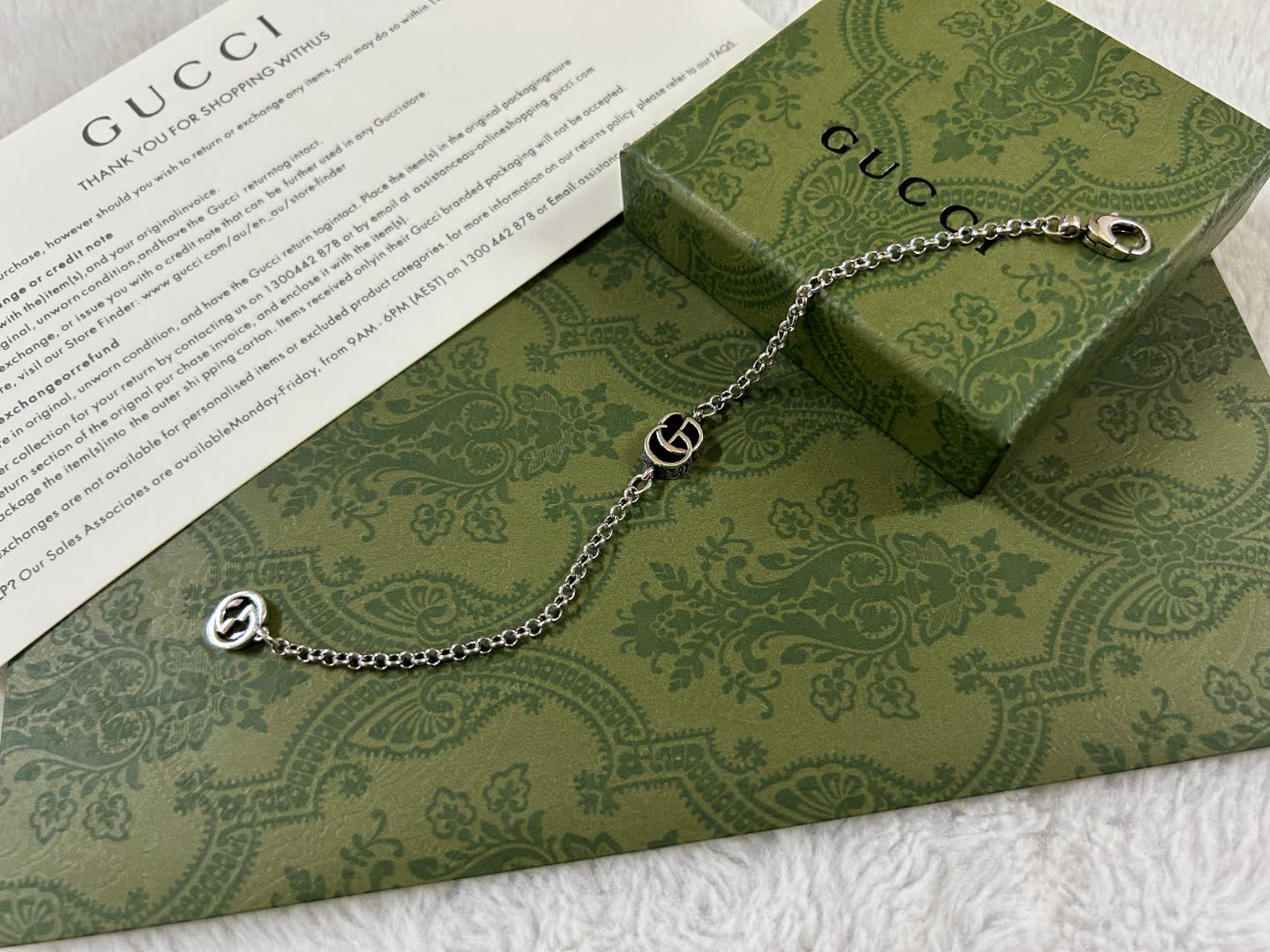 Gucci Silver 'GG' Chain Bracelet
