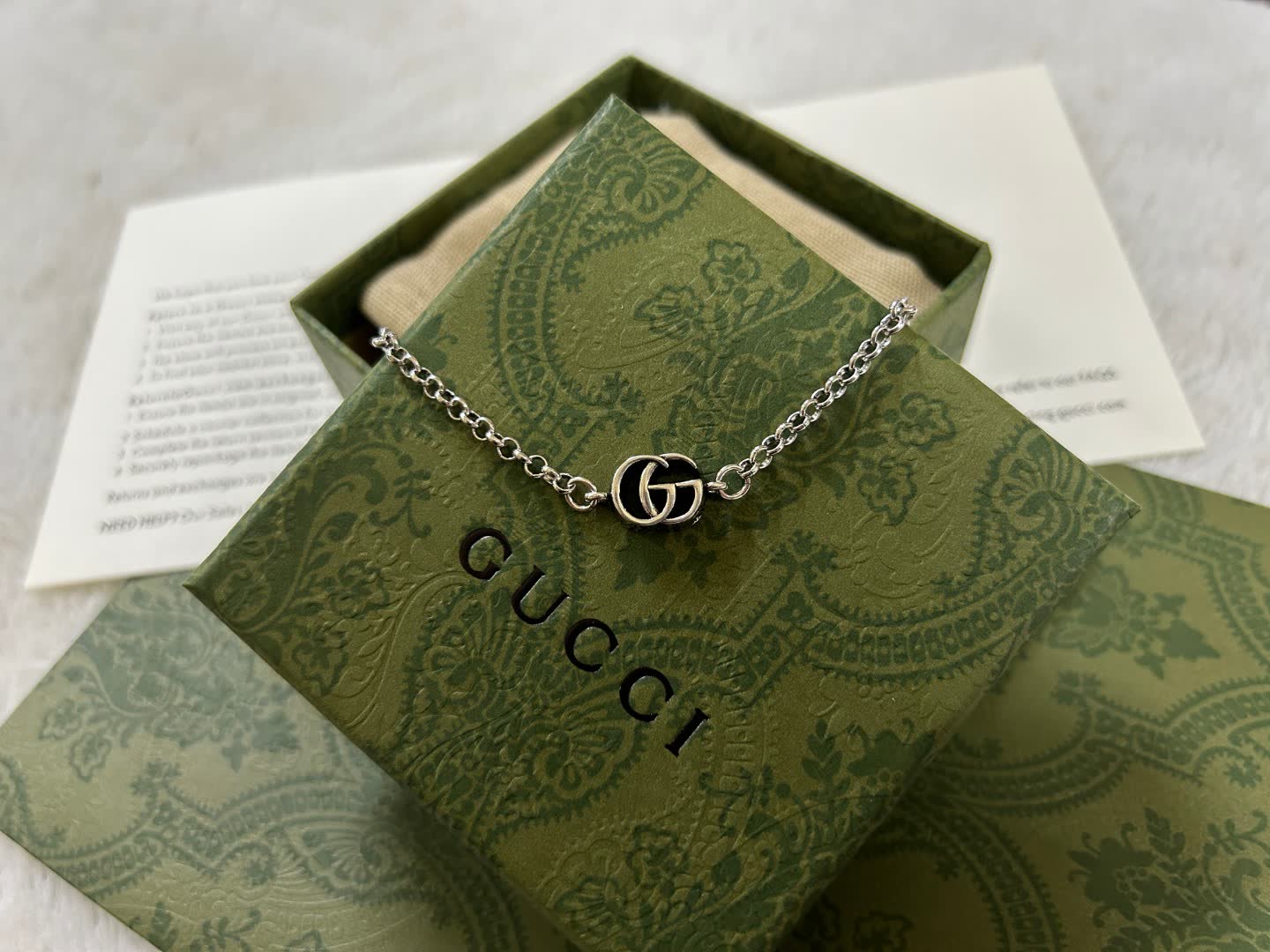 Gucci Silver 'GG' Chain Bracelet