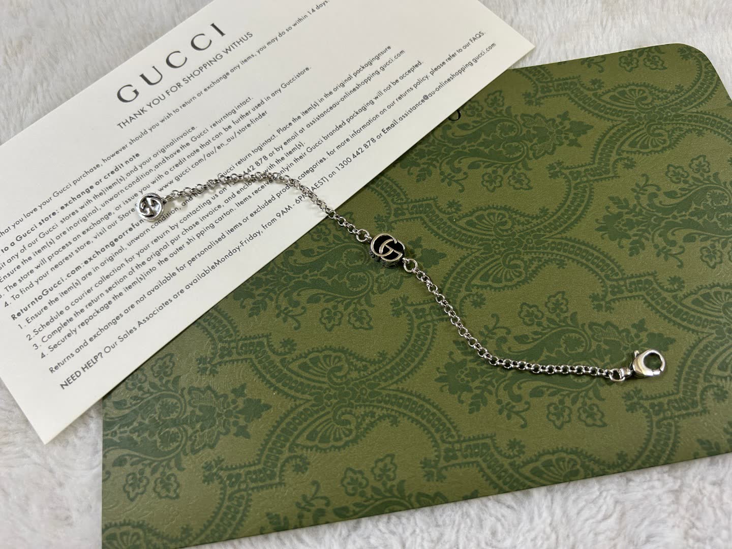 Gucci Silver 'GG' Chain Bracelet
